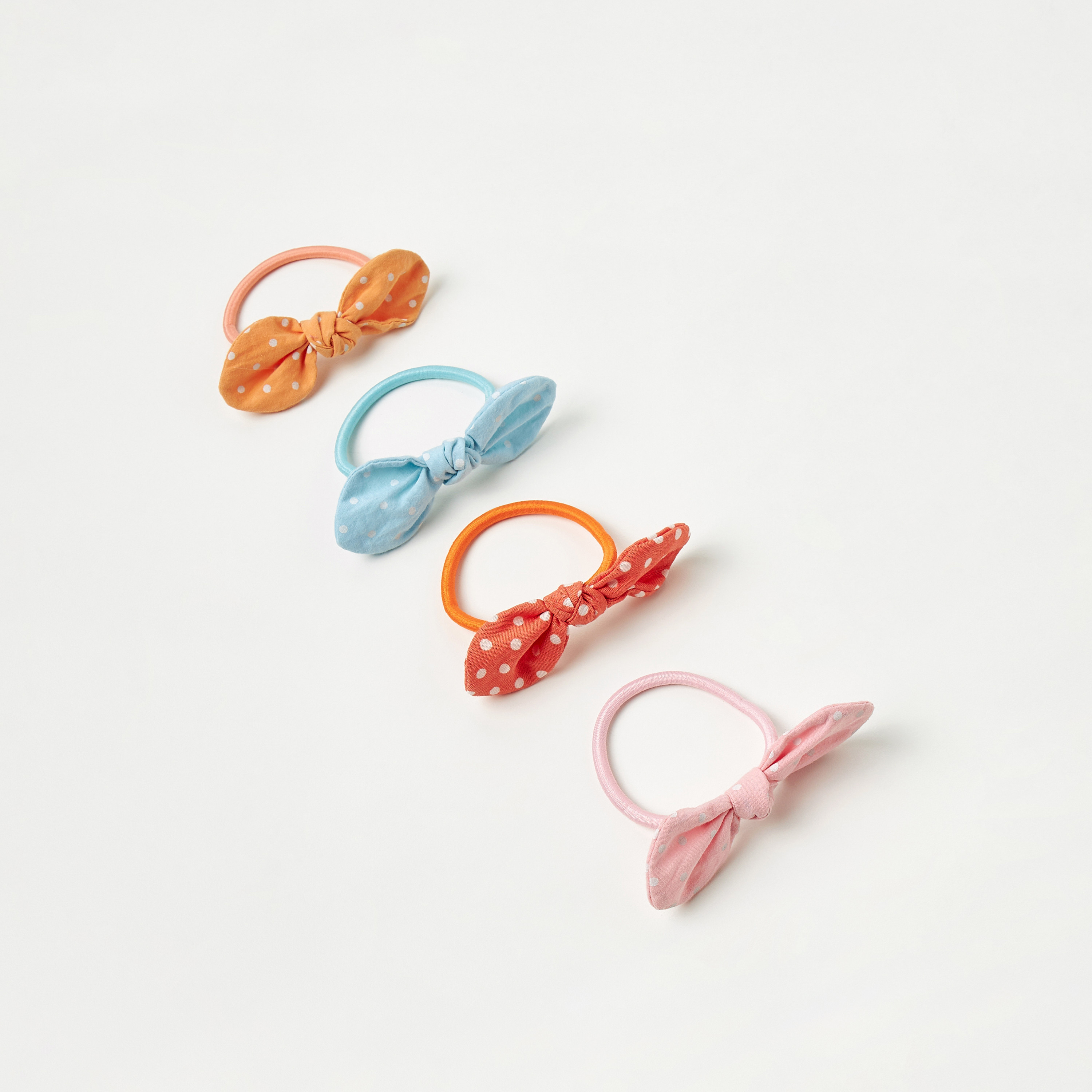 ربطات شعر بطبعات منقطة من تشارمز - طقم 4 قطع-baby-girls-accessories-hairaccessories-image-1