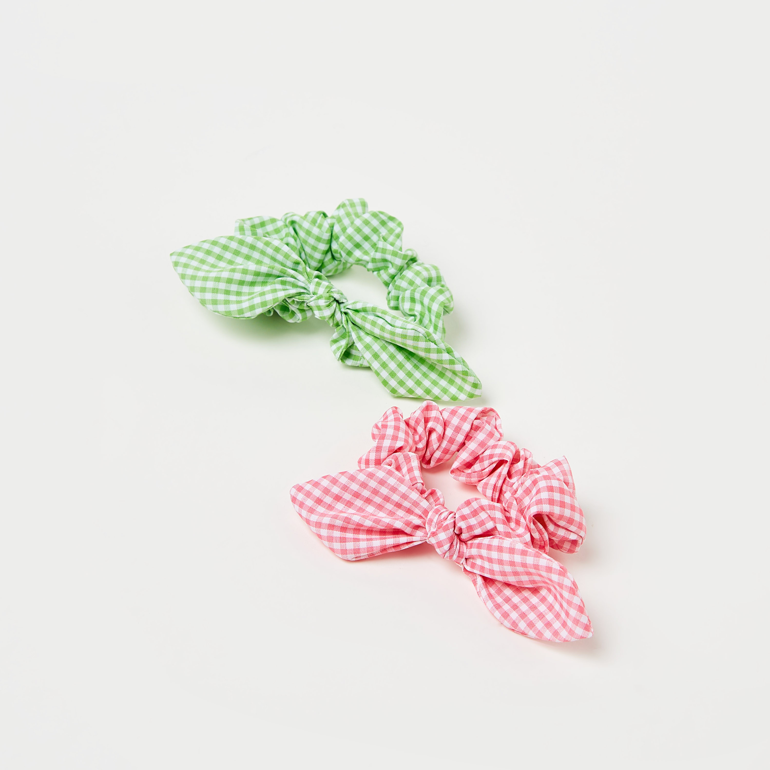 Charmz Checked Scrunchie with Bow Detail - Set of 2-baby-girls-accessories-hairaccessories-image-1