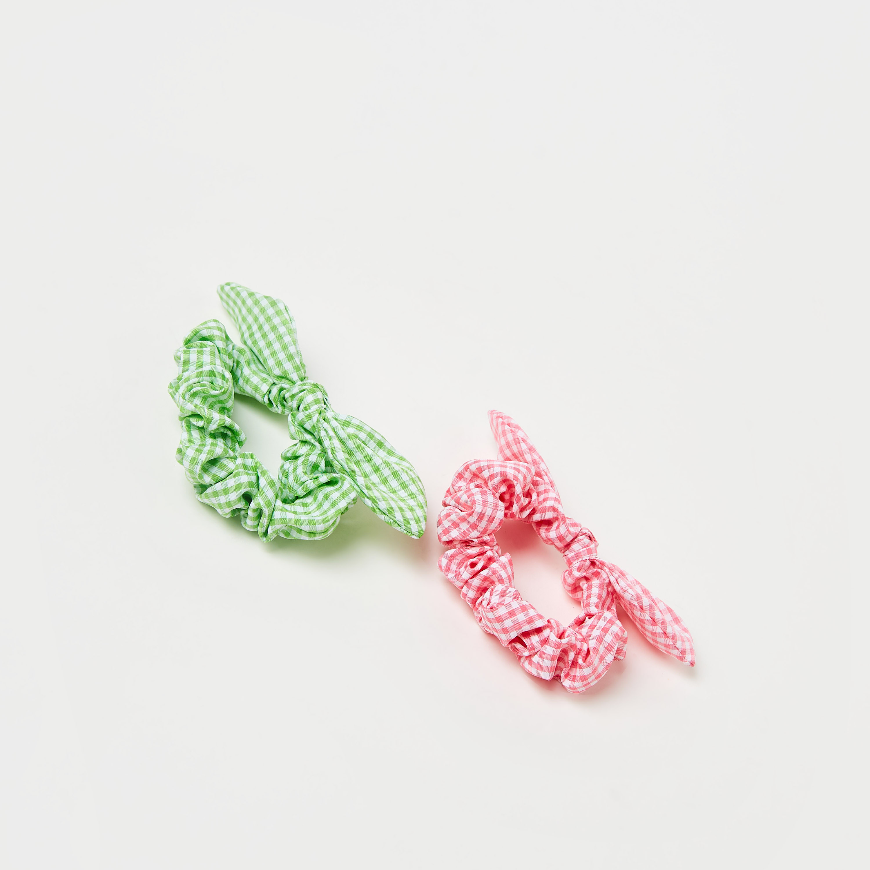 Charmz Checked Scrunchie with Bow Detail - Set of 2-baby-girls-accessories-hairaccessories-image-2