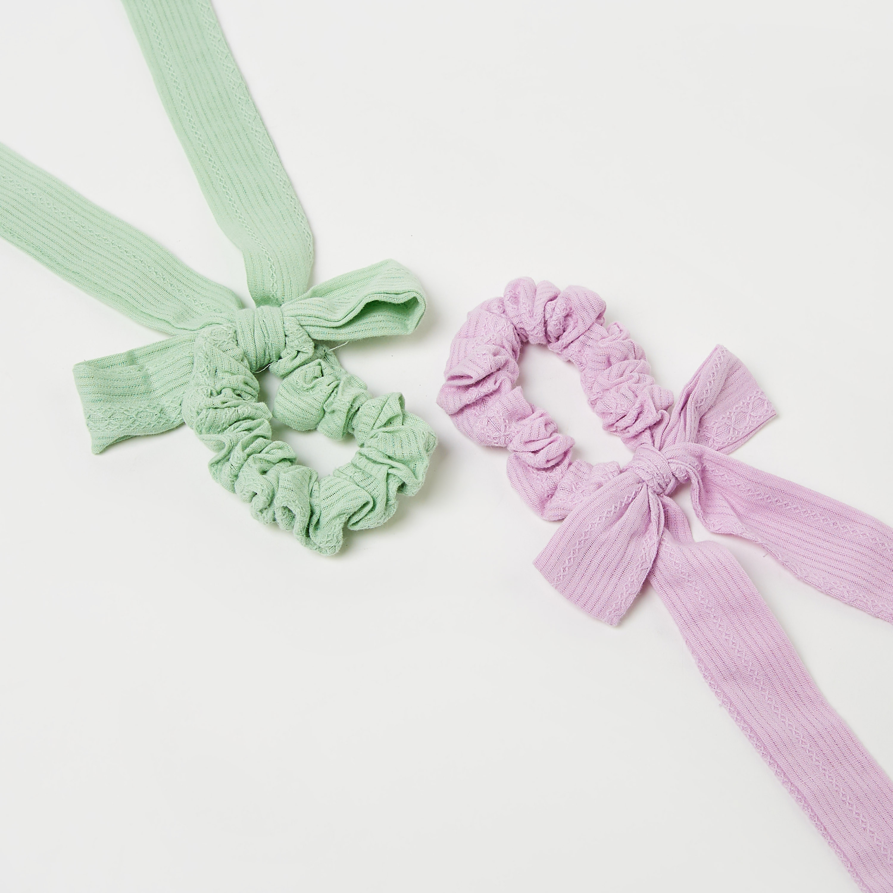 Charmz Bow Accent Scarf Hair Scrunchie - Set of 2-baby-girls-accessories-hairaccessories-image-4