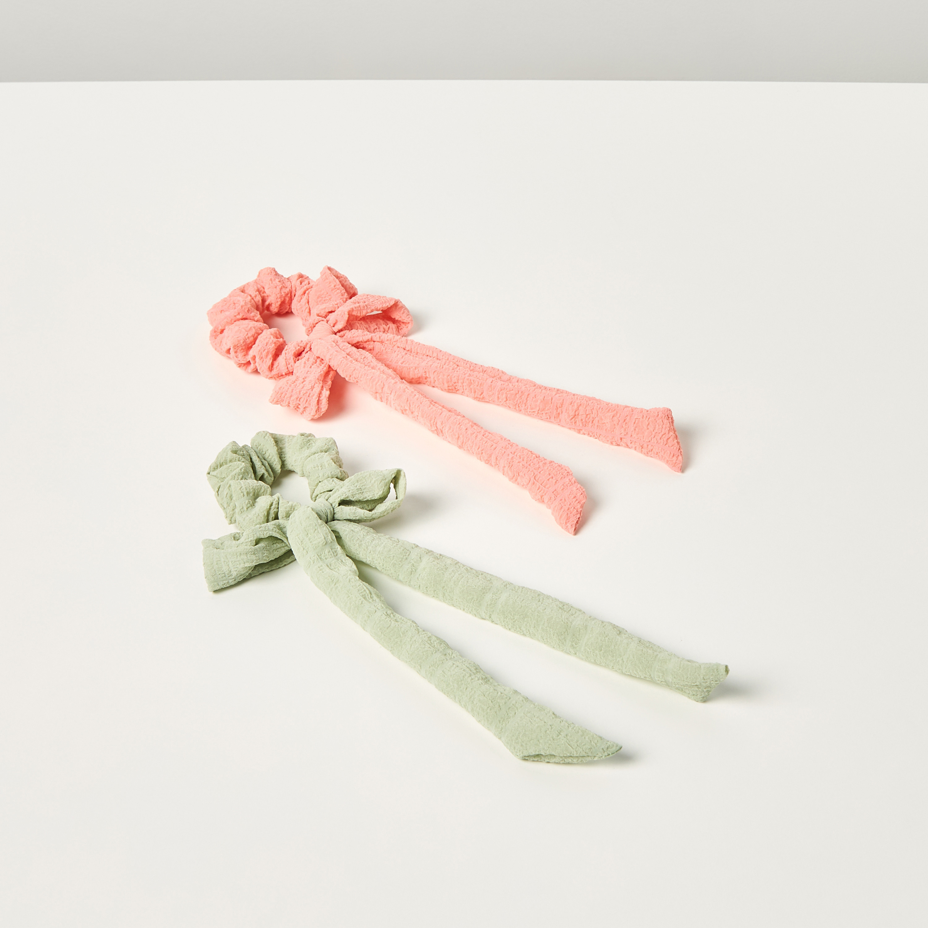 Charmz Bow Accent Scarf Hair Scrunchie - Set of 2-baby-girls-accessories-hairaccessories-image-1