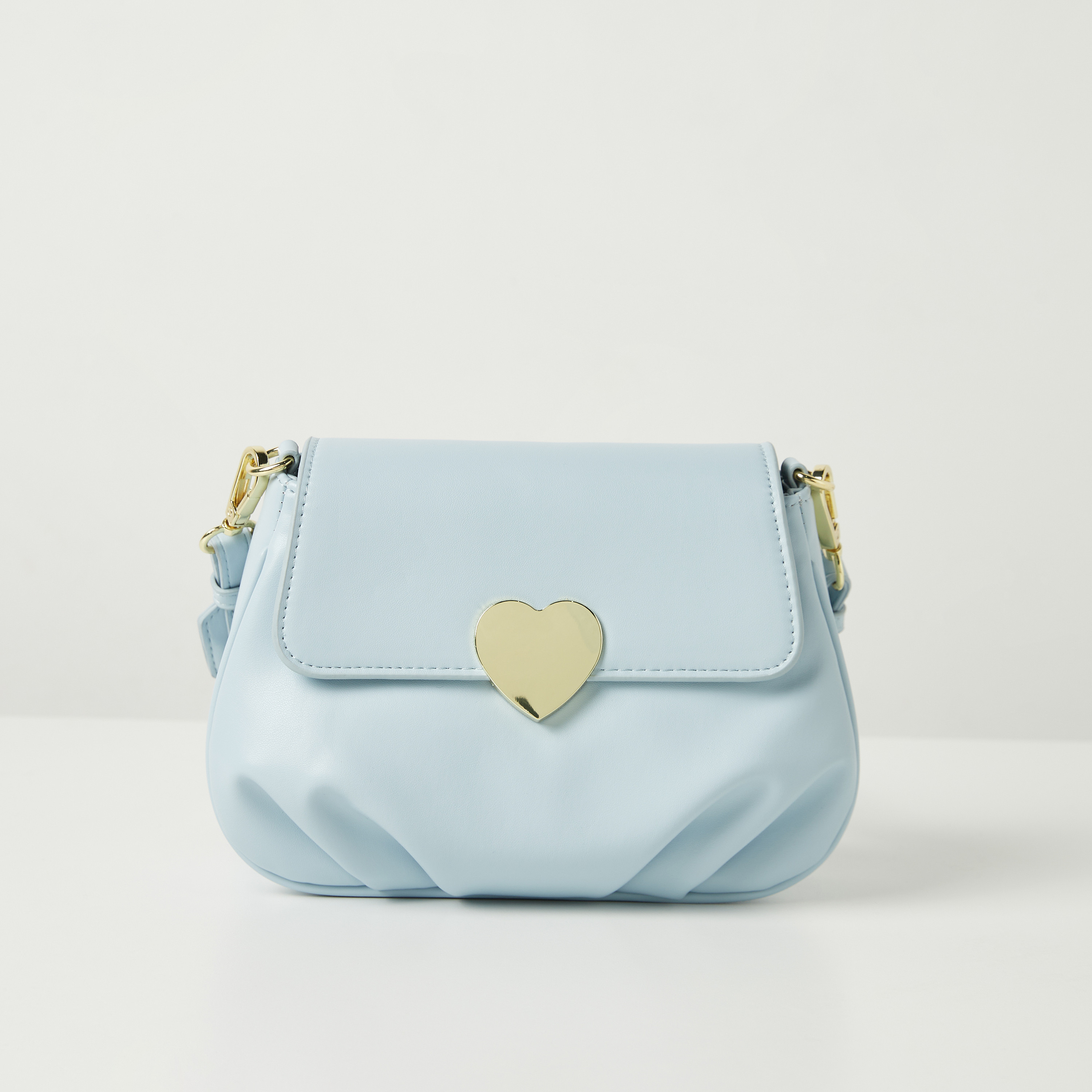 Charmz Solid Shoulder Bag with Heart Accent and Braided Strap-girls-accessories-bags-image-1