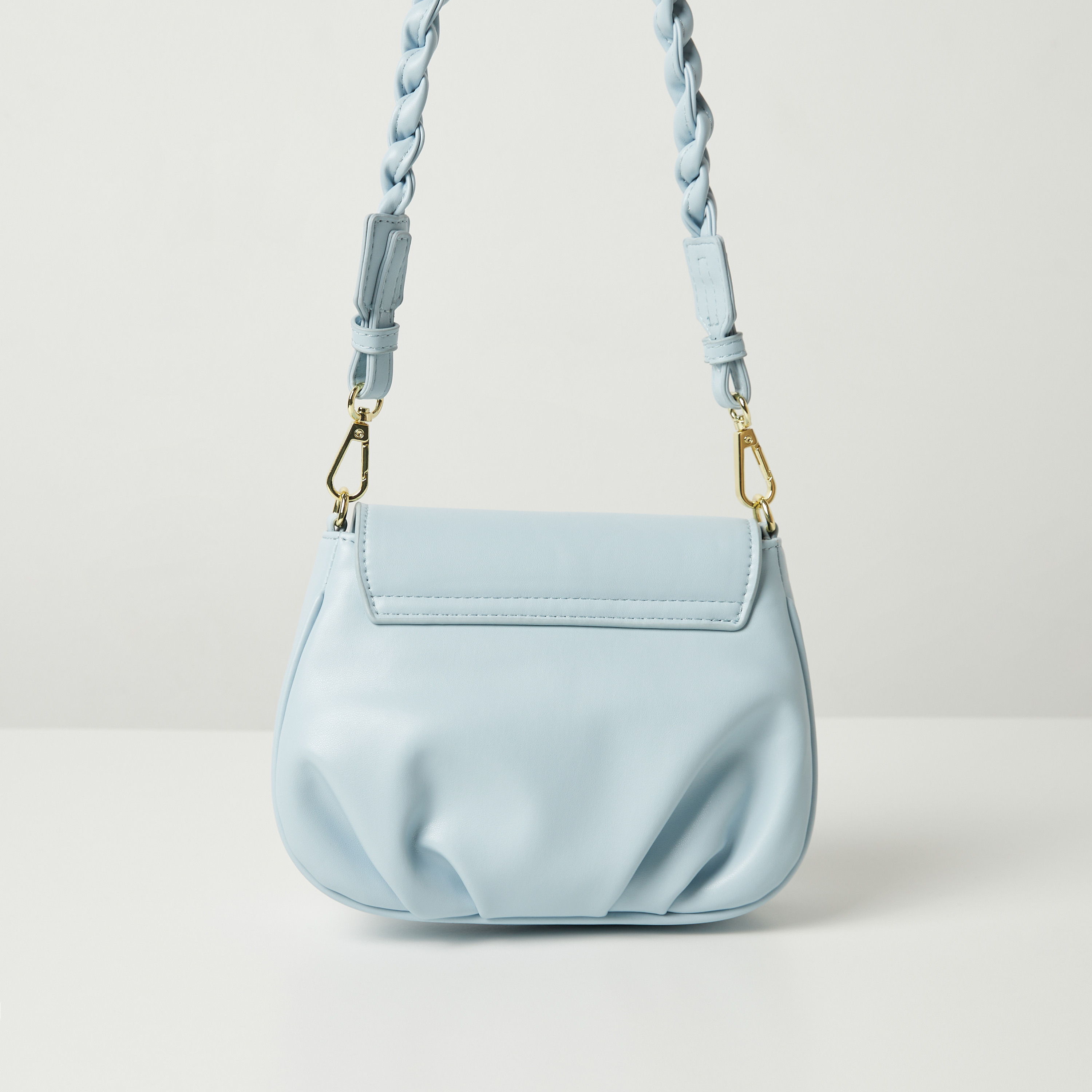 Charmz Solid Shoulder Bag with Heart Accent and Braided Strap-girls-accessories-bags-image-4