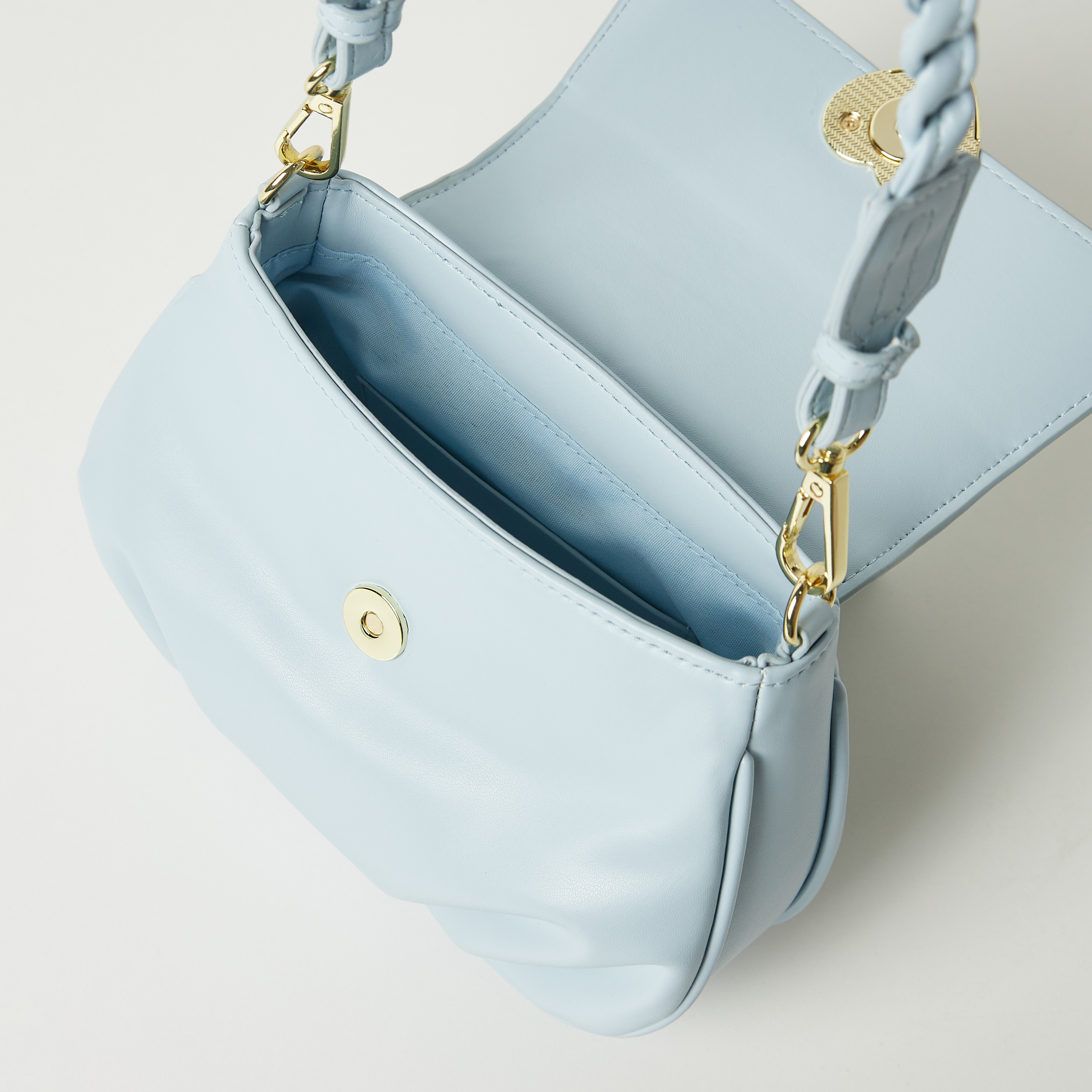 Charmz Solid Shoulder Bag with Heart Accent and Braided Strap-girls-accessories-bags-image-5