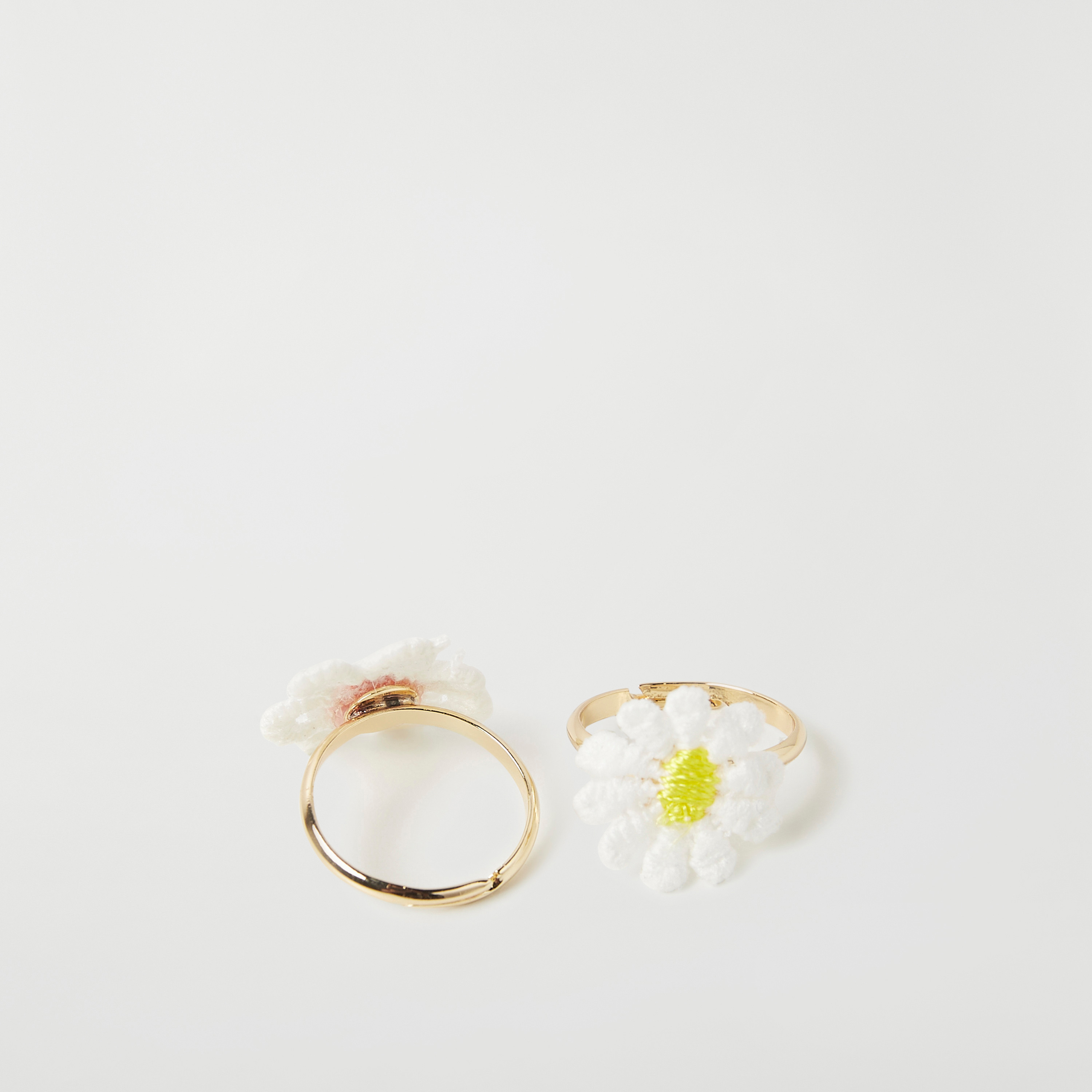 خواتم بتزيينات زهرية من تشارمز - طقم من قطعتين-girls-accessories-jewellery-image-2