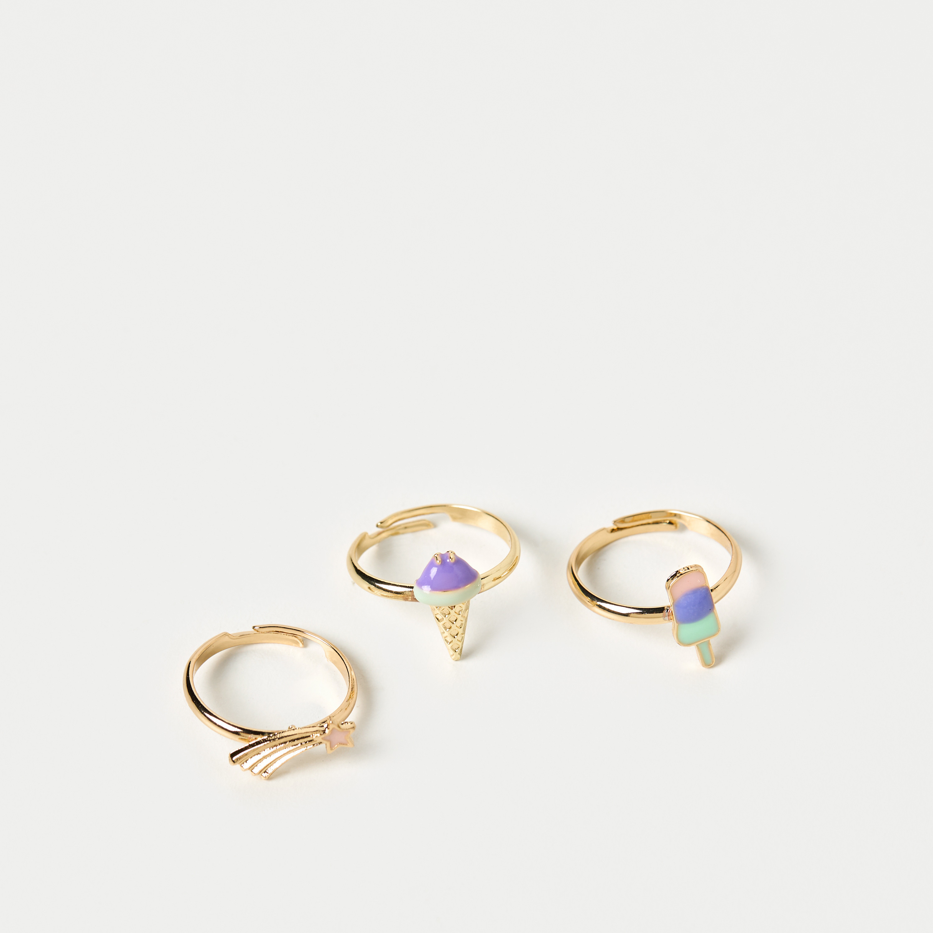 خاتم مزين قابل للتعديل من تشارمز - مجموعة من 3 قطع-girls-accessories-jewellery-image-1