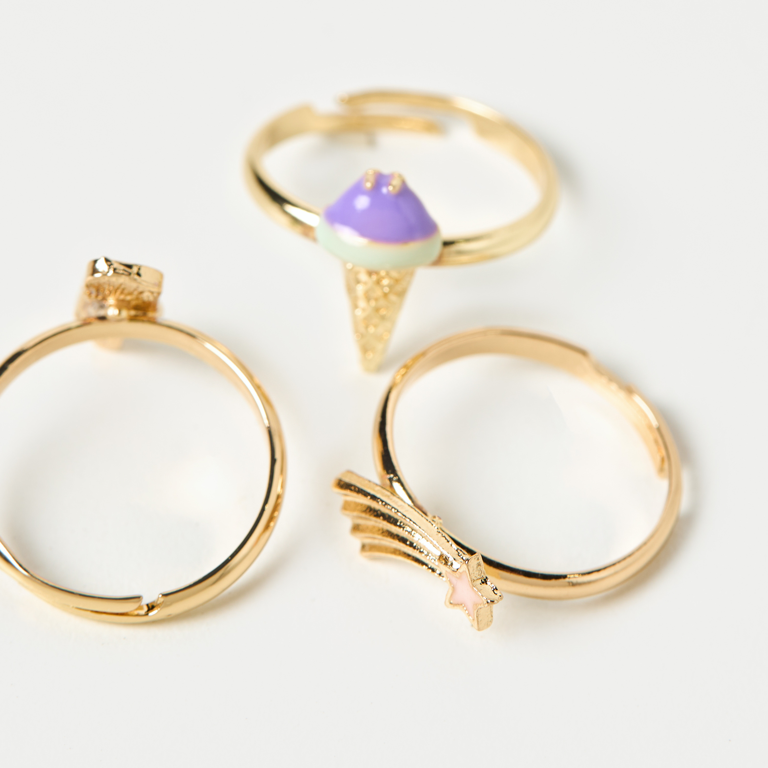 خاتم مزين قابل للتعديل من تشارمز - مجموعة من 3 قطع-girls-accessories-jewellery-image-3
