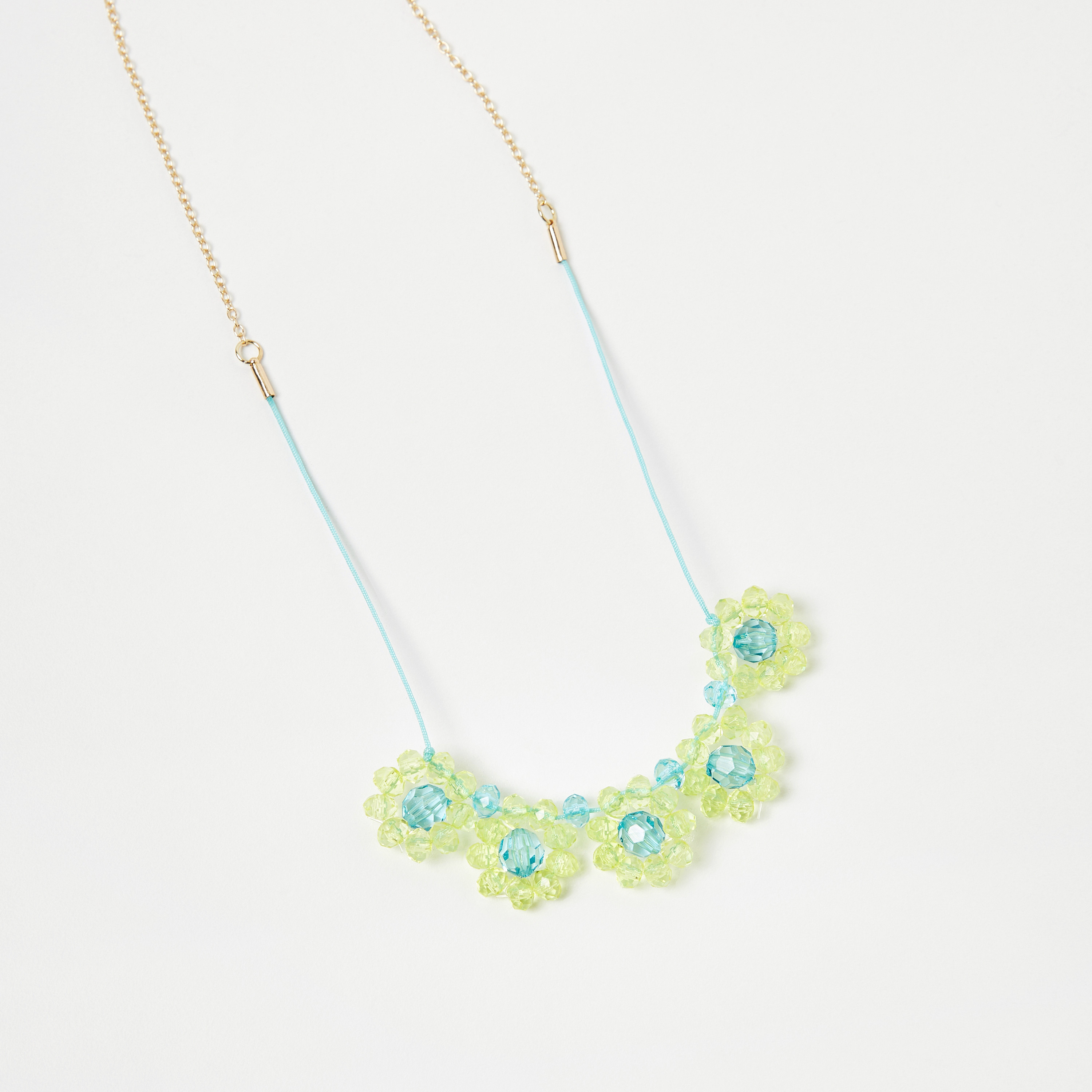 Charmz Floral Beaded Pendant Necklace with Lobster Clasp Closure-girls-accessories-jewellery-image-2