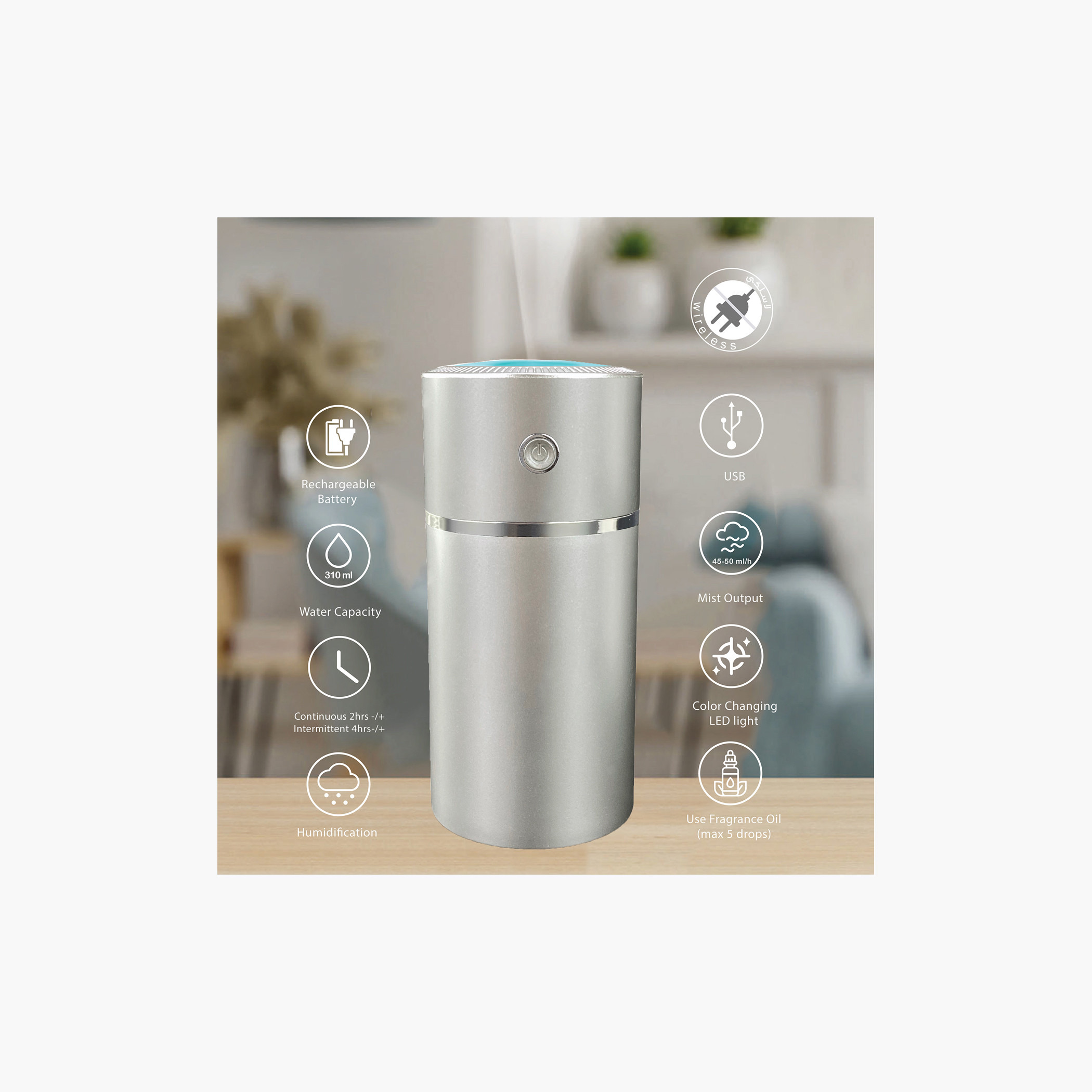 Aurora USB powered Color Changing LED Portable Humidifier - 310 ml-household-homefragrance-airrevitalisersandhumidifiers-image-7