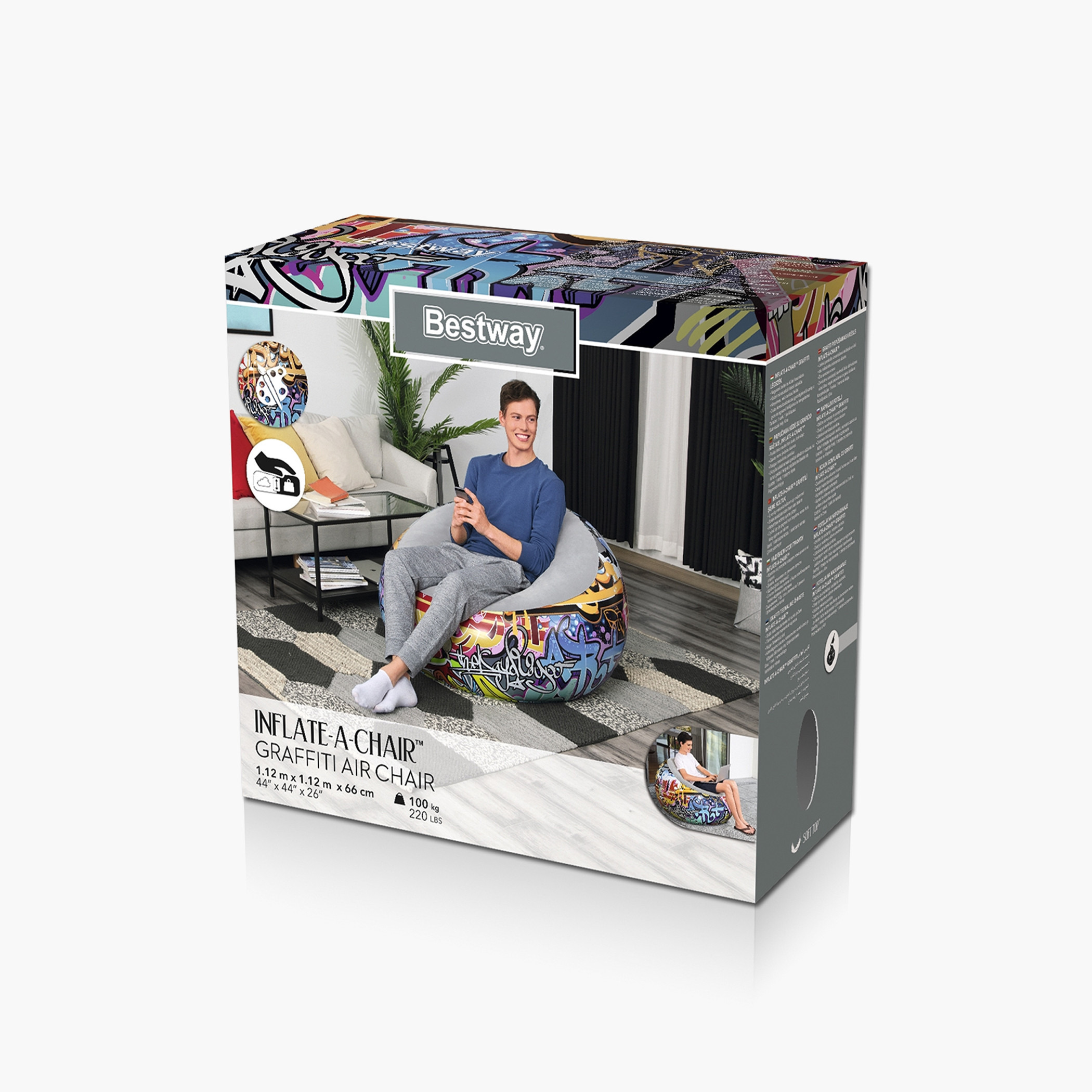 Bestway Graffiti Print Inflatable Chair-baby-nursery-furniture-chairsandtables-image-1