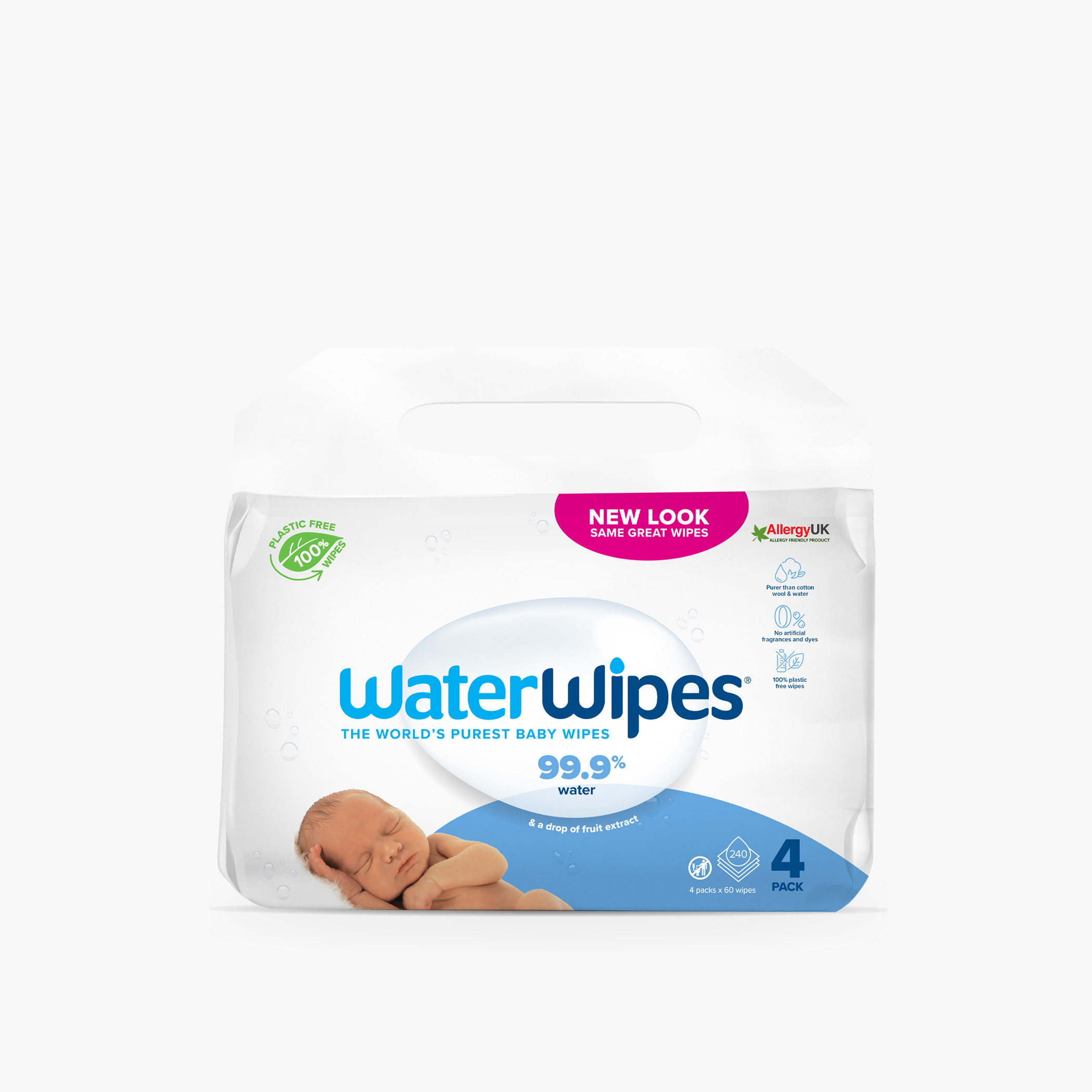 مناديل مبللة أصلية للأطفال من ووتر وايبس - عبوة من 4-baby-bathandcare-wipes-image-1