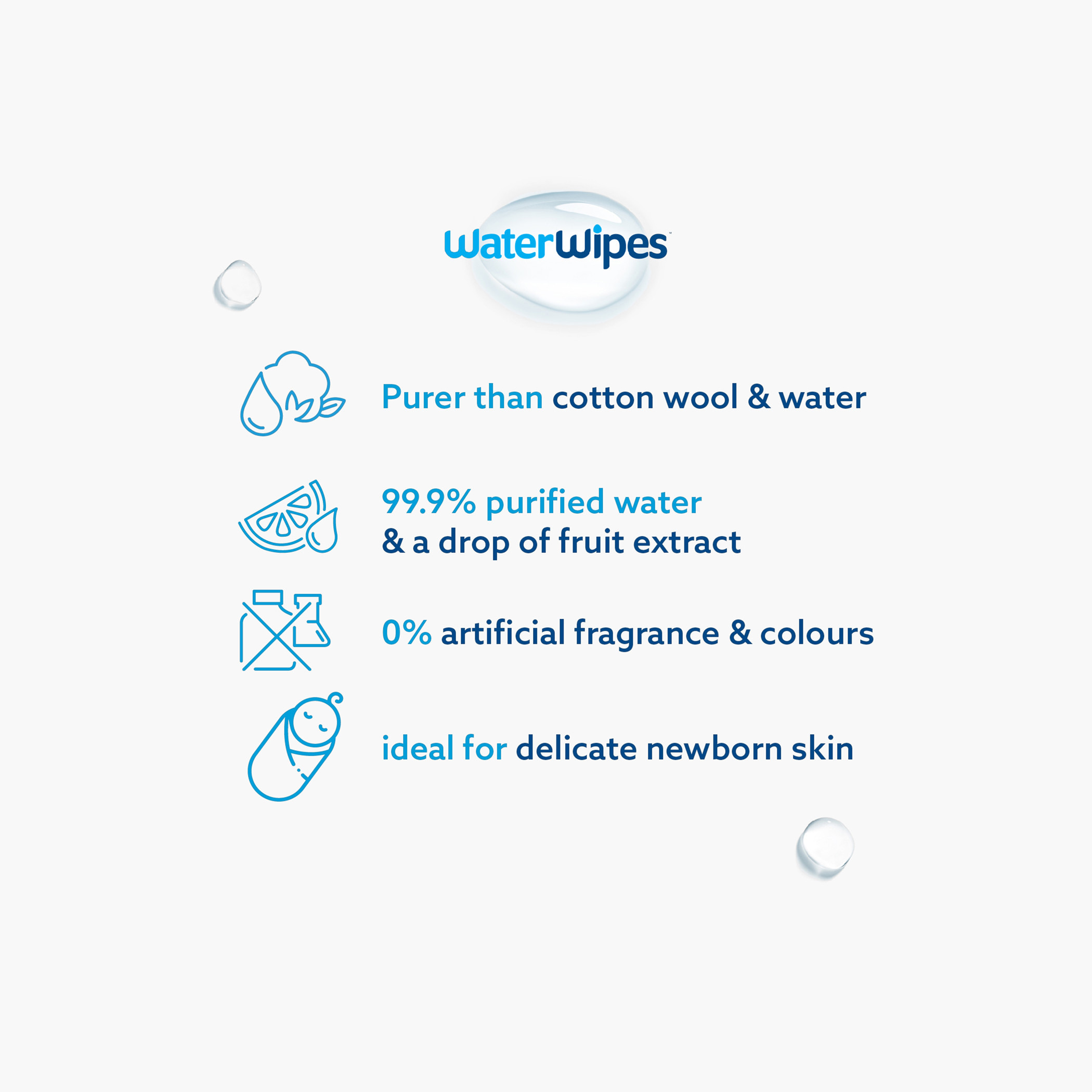 WaterWipes Bathing Plastic Free Wipes - 16 Sheets-baby-diapering-babywipes-image-3