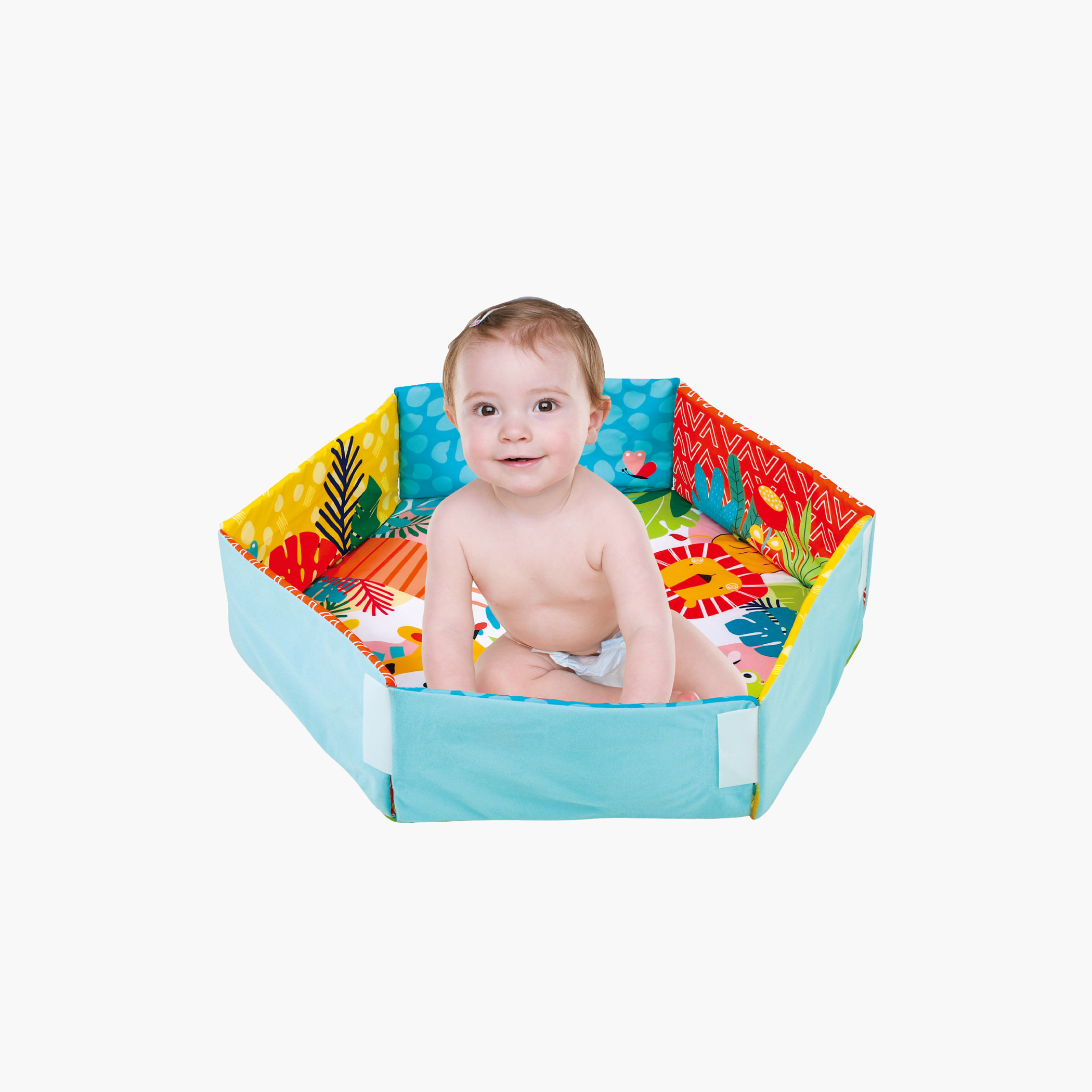 Juniors Graphic Print 2-in-1 Playmat and Activity Gym - 67x67x58 cm-baby-infantactivity-playgyms-image-2