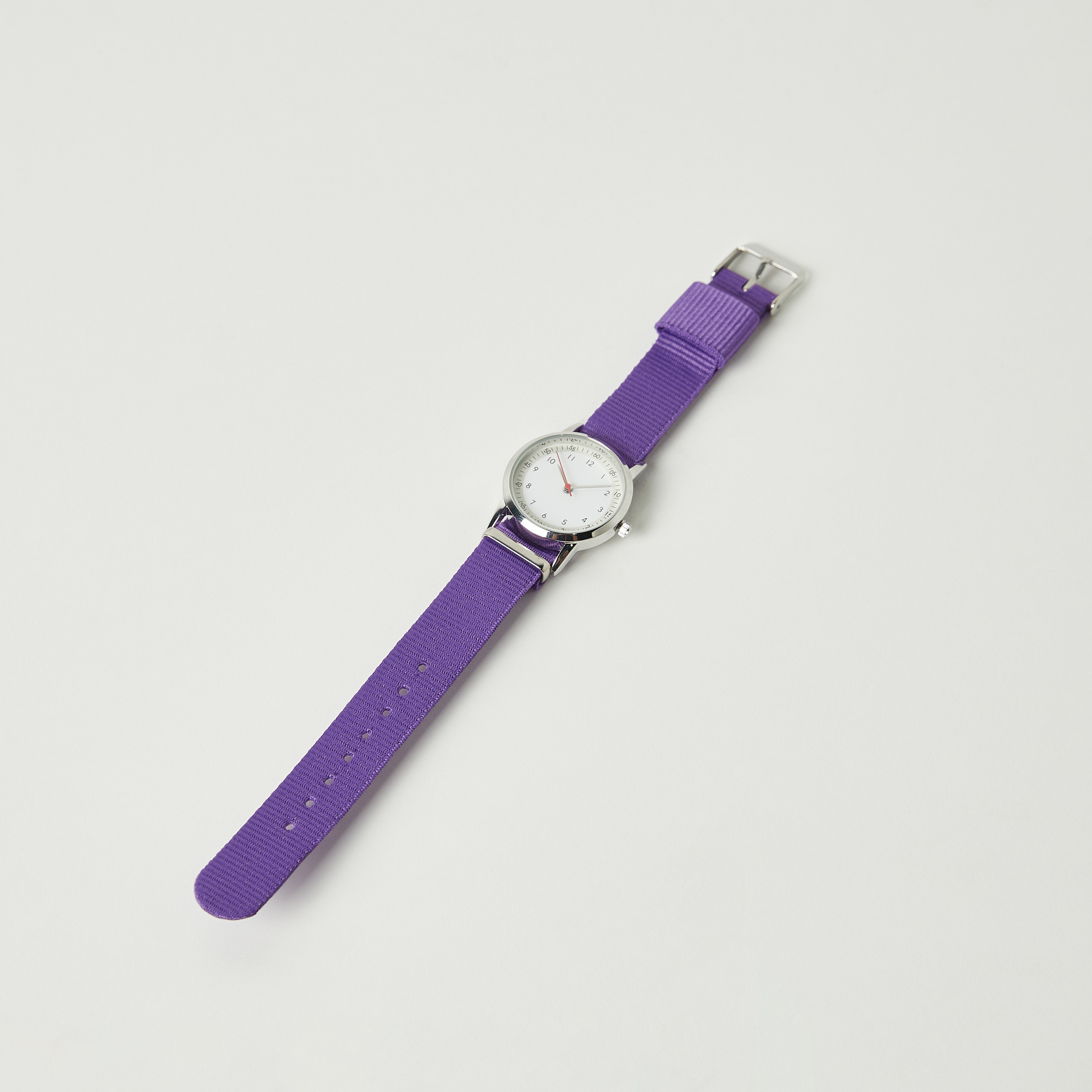 ساعة يد تناظرية بقرص مستدير وحزام بارز الملمس من تشارمز-girls-accessories-watches-image-1