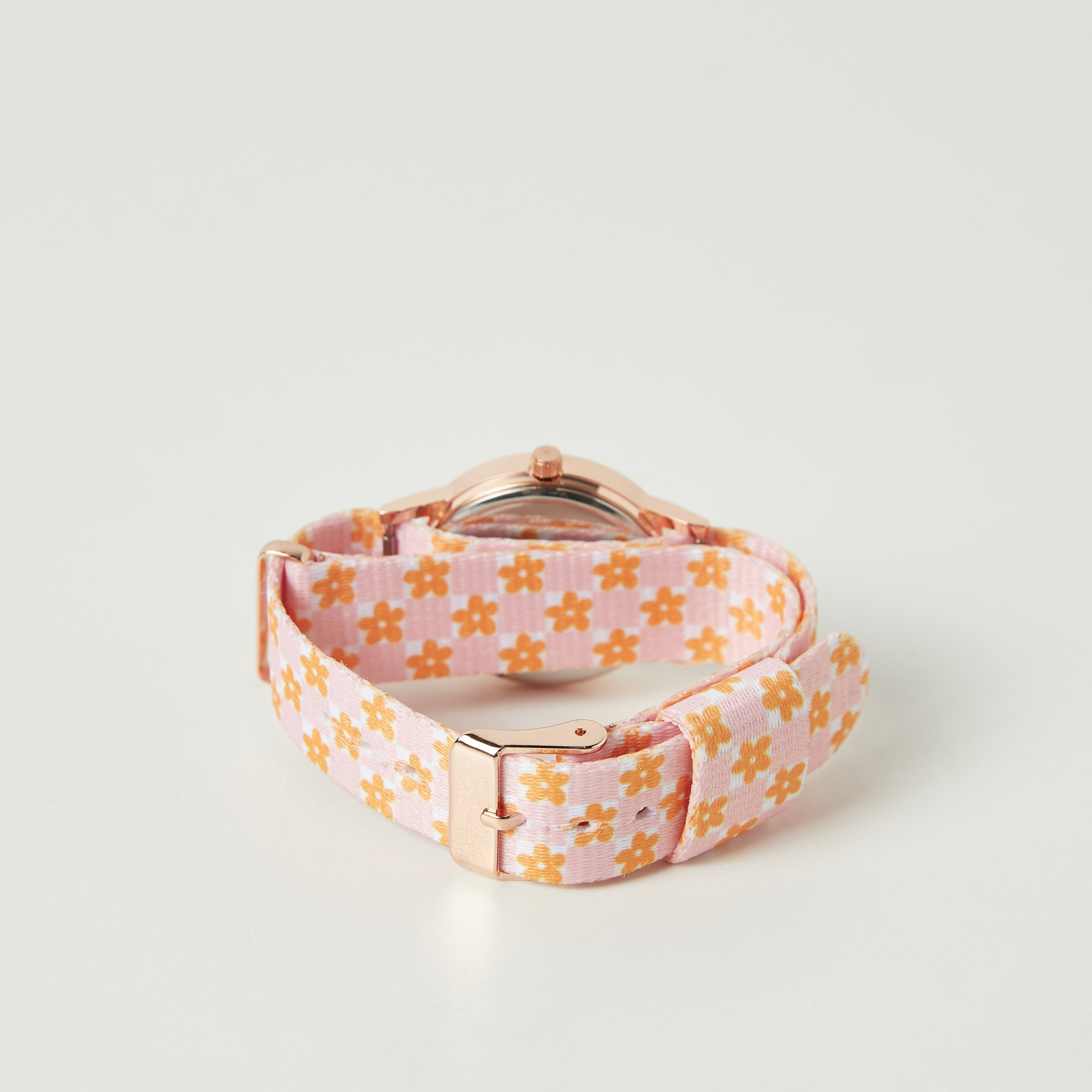 ساعة يد تناظرية بقرص مستدير مع أحزمة بطبعات أزهار من تشارمز-girls-accessories-watches-image-4