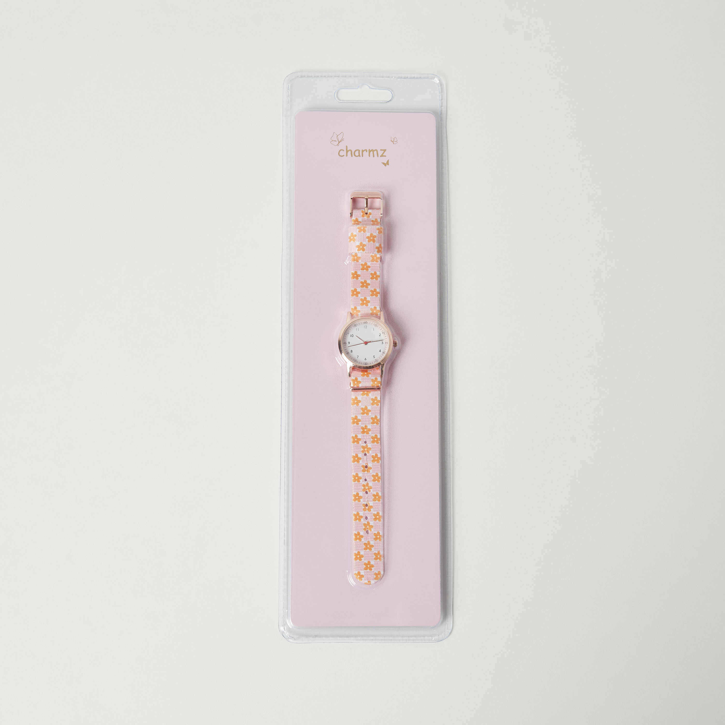 ساعة يد تناظرية بقرص مستدير مع أحزمة بطبعات أزهار من تشارمز-girls-accessories-watches-image-5
