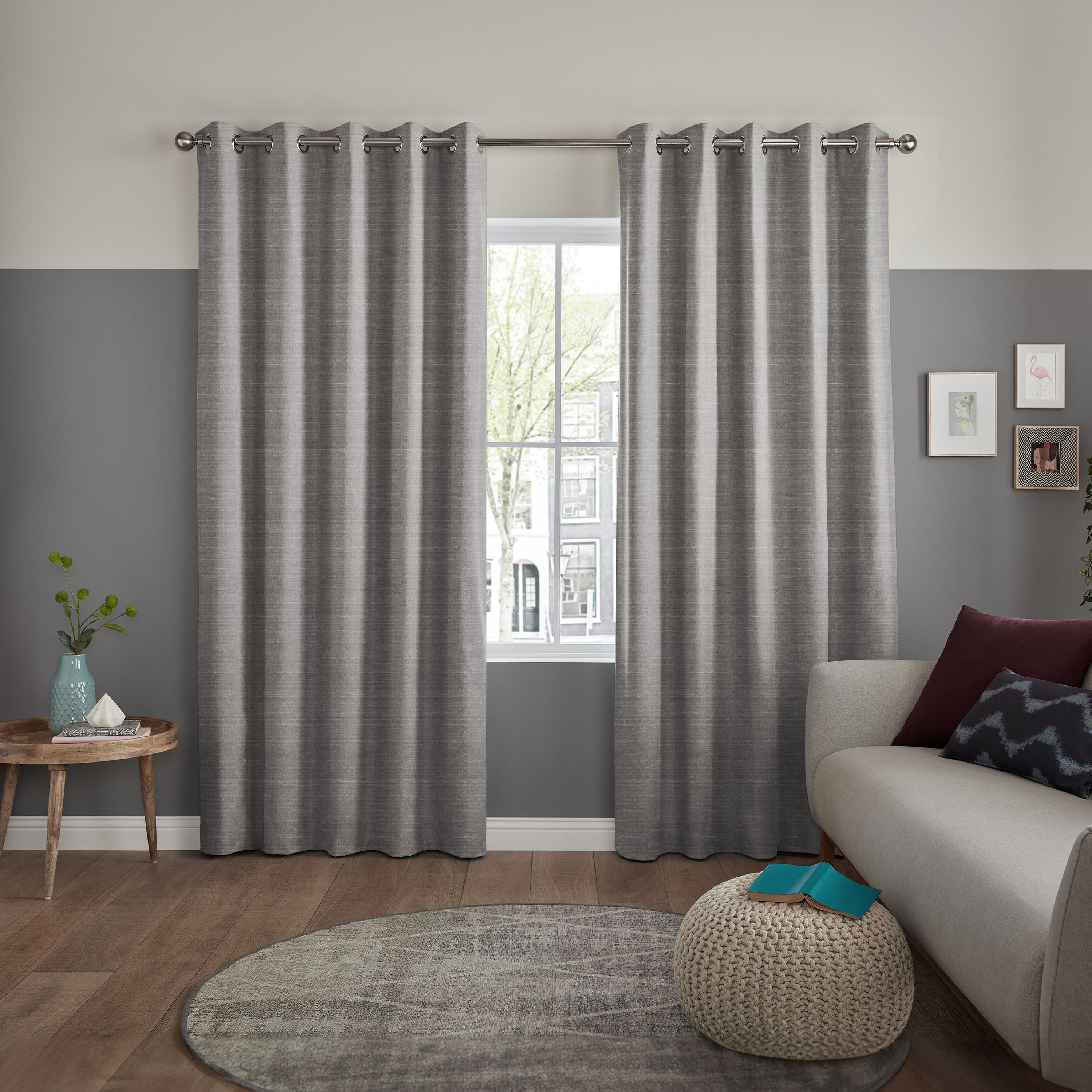 Potter Grey 1-Piece Light Filtering Eyelet Curtain-135x240CM-household-windows-curtains-image-1
