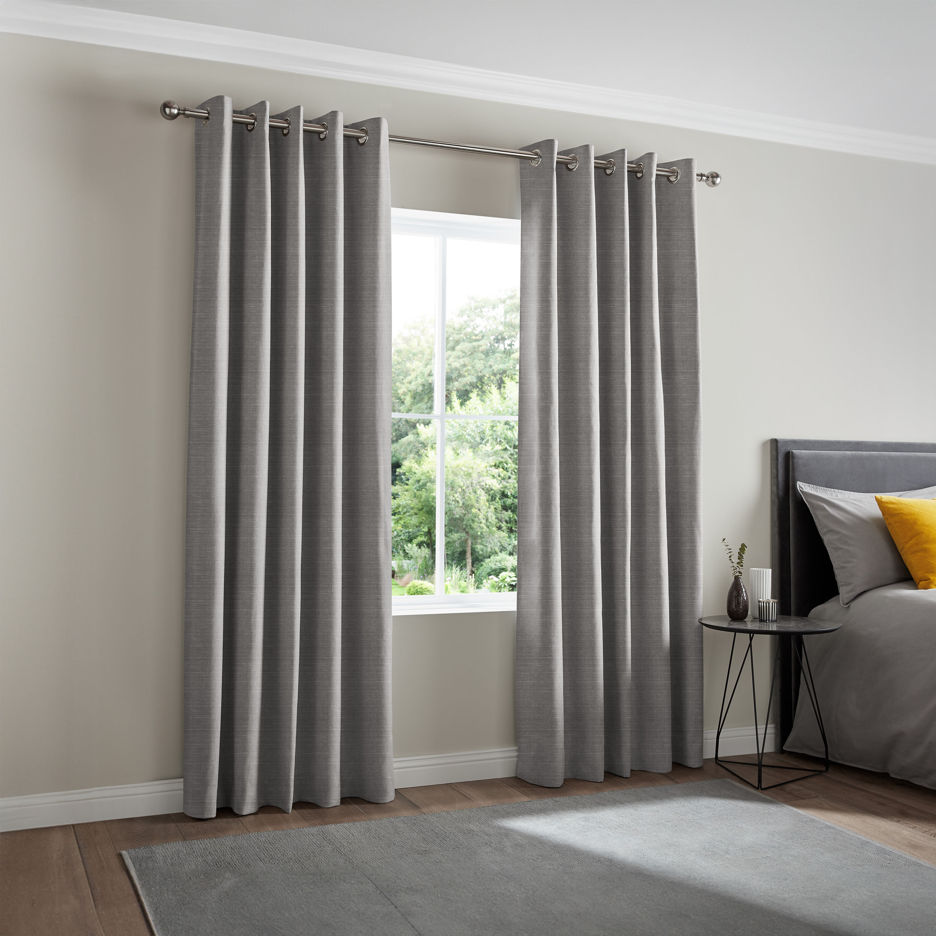 Potter Grey 1-Piece Light Filtering Eyelet Curtain-135x240CM-household-windows-curtains-image-2