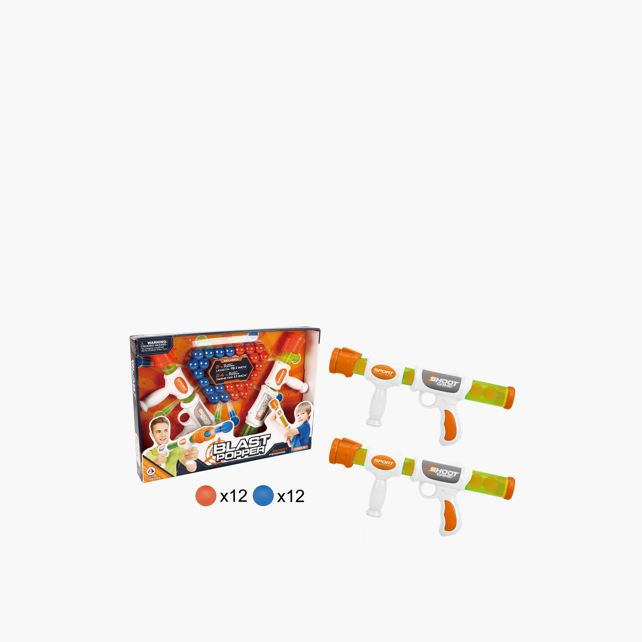 مجموعة ألعاب مسدس بلاست بوبر من جونيورز-toys-outdoor-gunsandfoamblasters-image-1