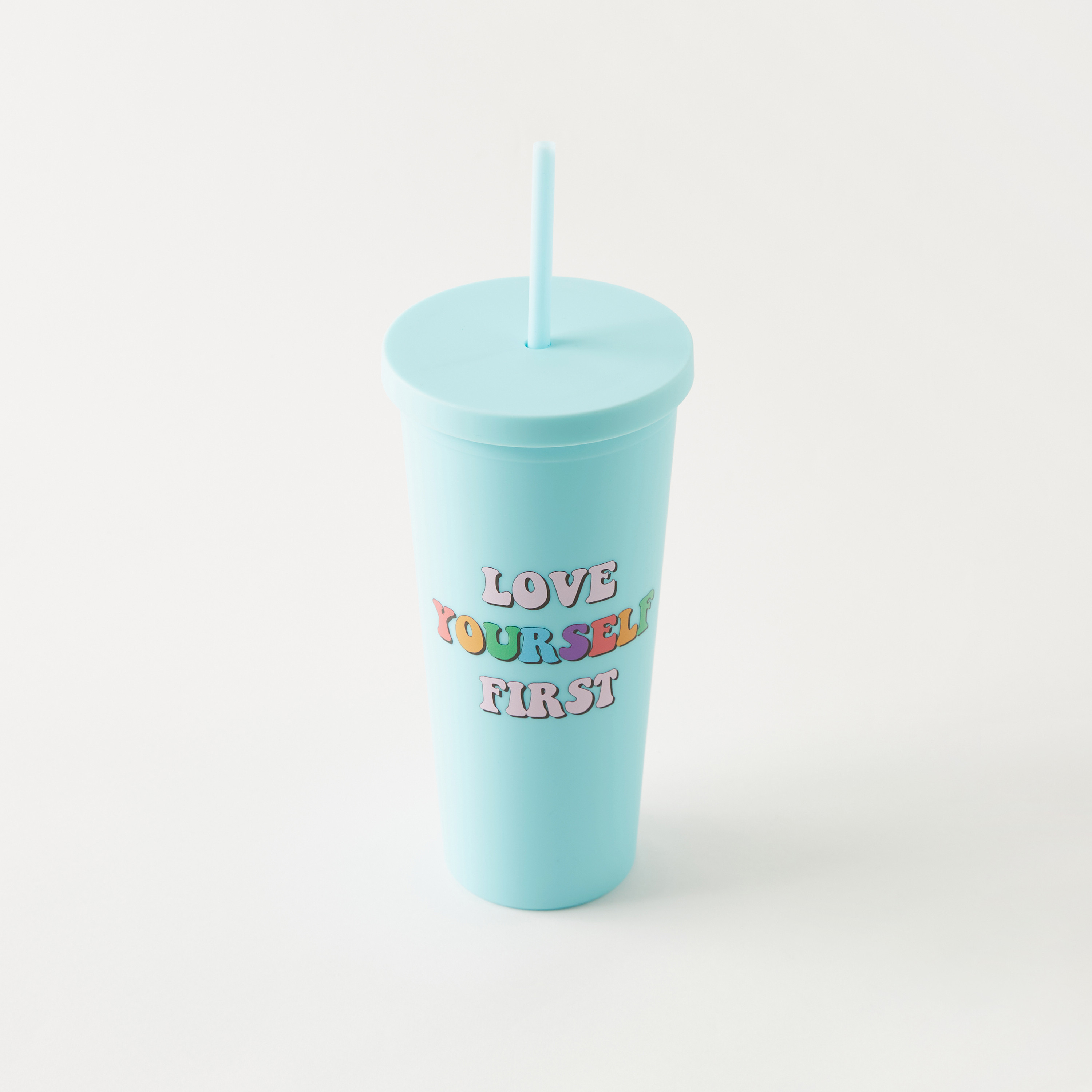 Slogan Print Tumbler with Straw - 700 ml-household-dining-teaandcoffee-travelmugsandsippers-image-2