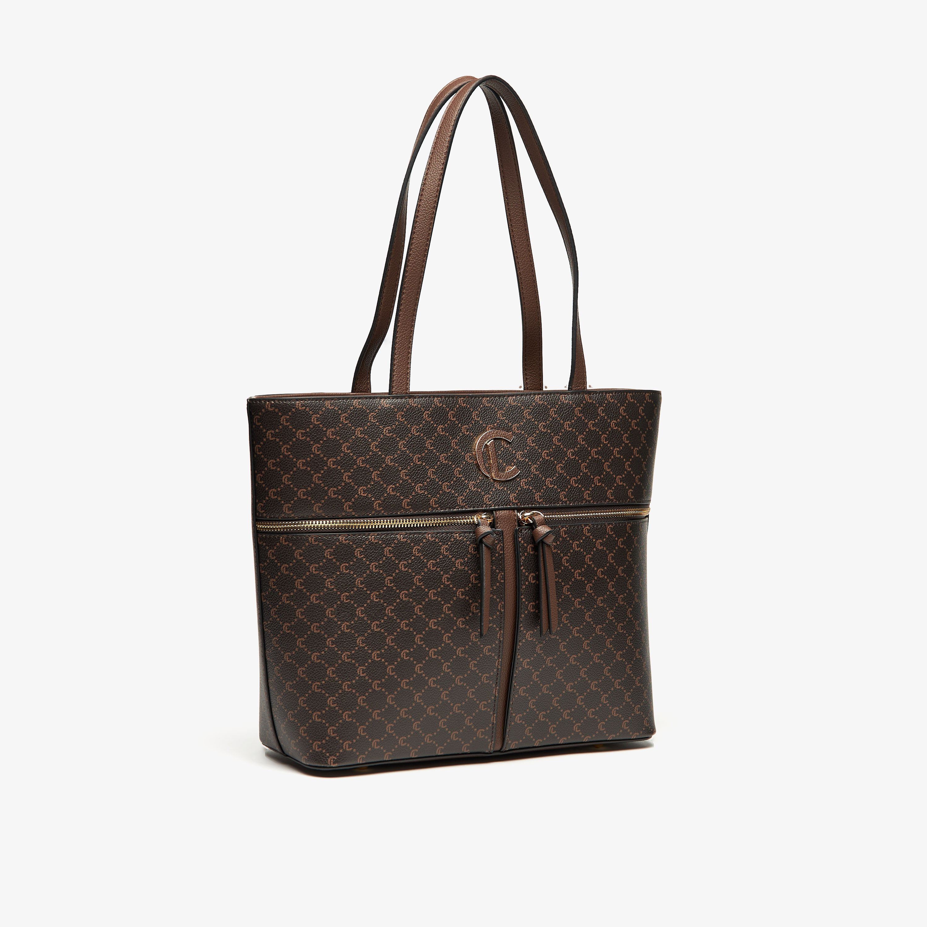 Le Confort Monogram Print Tote Bag with Zip Closure and Double Handle-women-bagsandwallets-handbags-image-2