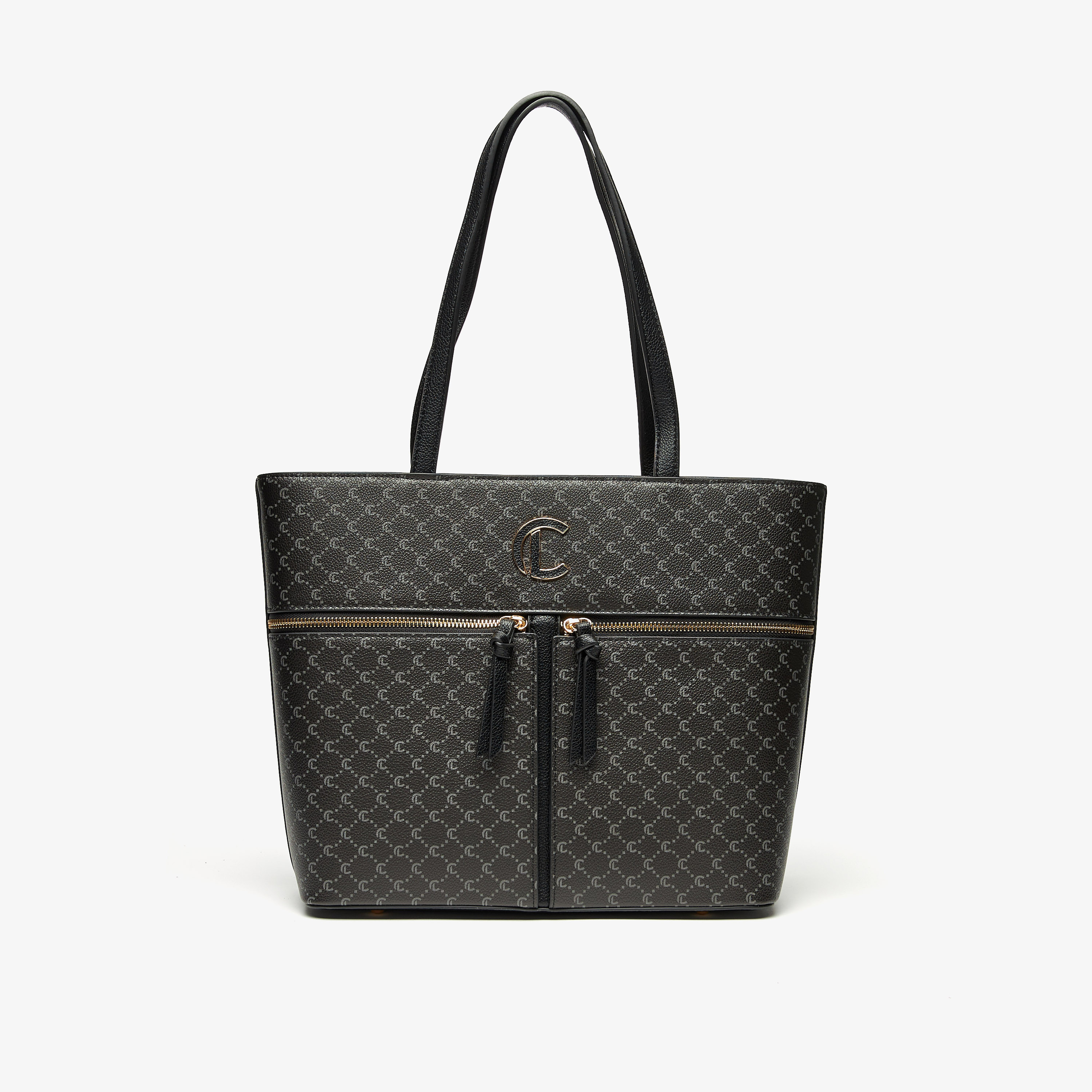Le Confort Monogram Print Tote Bag with Zip Closure and Double Handle-women-bagsandwallets-handbags-image-1