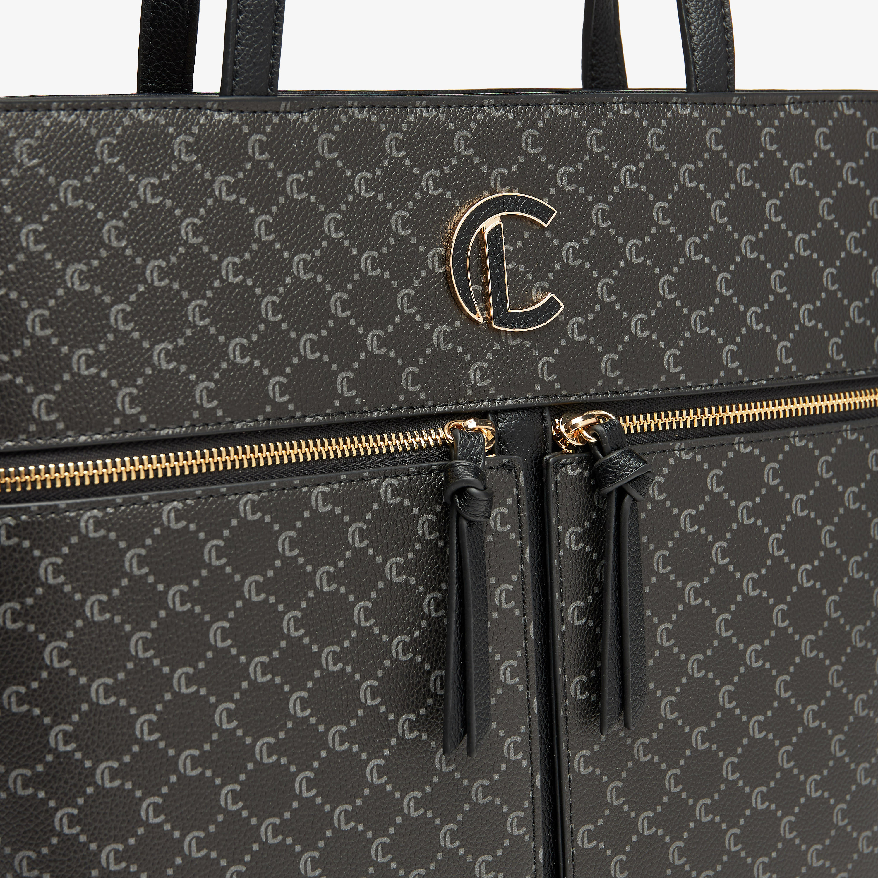Le Confort Monogram Print Tote Bag with Zip Closure and Double Handle-women-bagsandwallets-handbags-image-3
