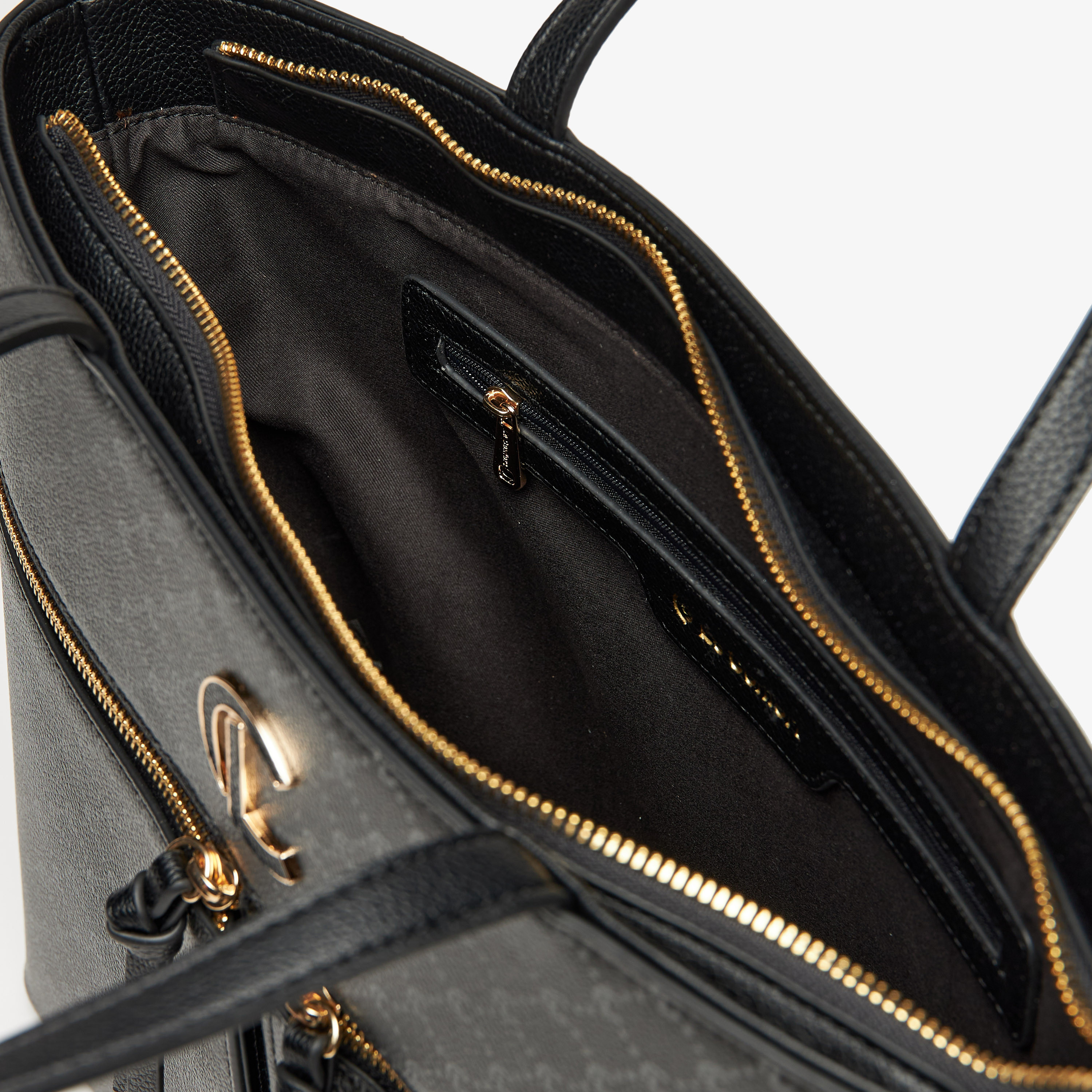 Le Confort Monogram Print Tote Bag with Zip Closure and Double Handle-women-bagsandwallets-handbags-image-4