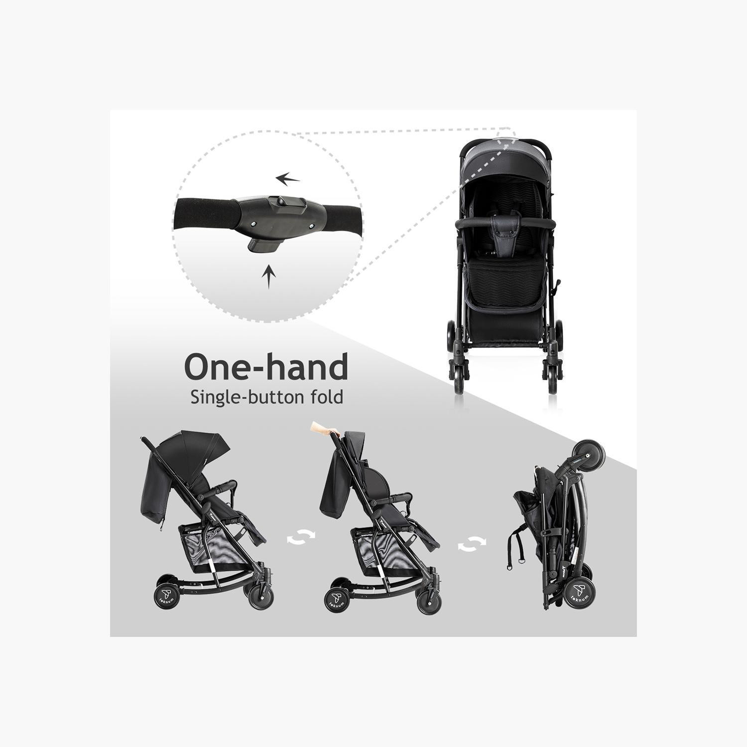 Teknum 2-In-1 Glide Comfort Stroller with Adjustable Canopy - Black-baby-gear-strollersandprams-strollers-image-14