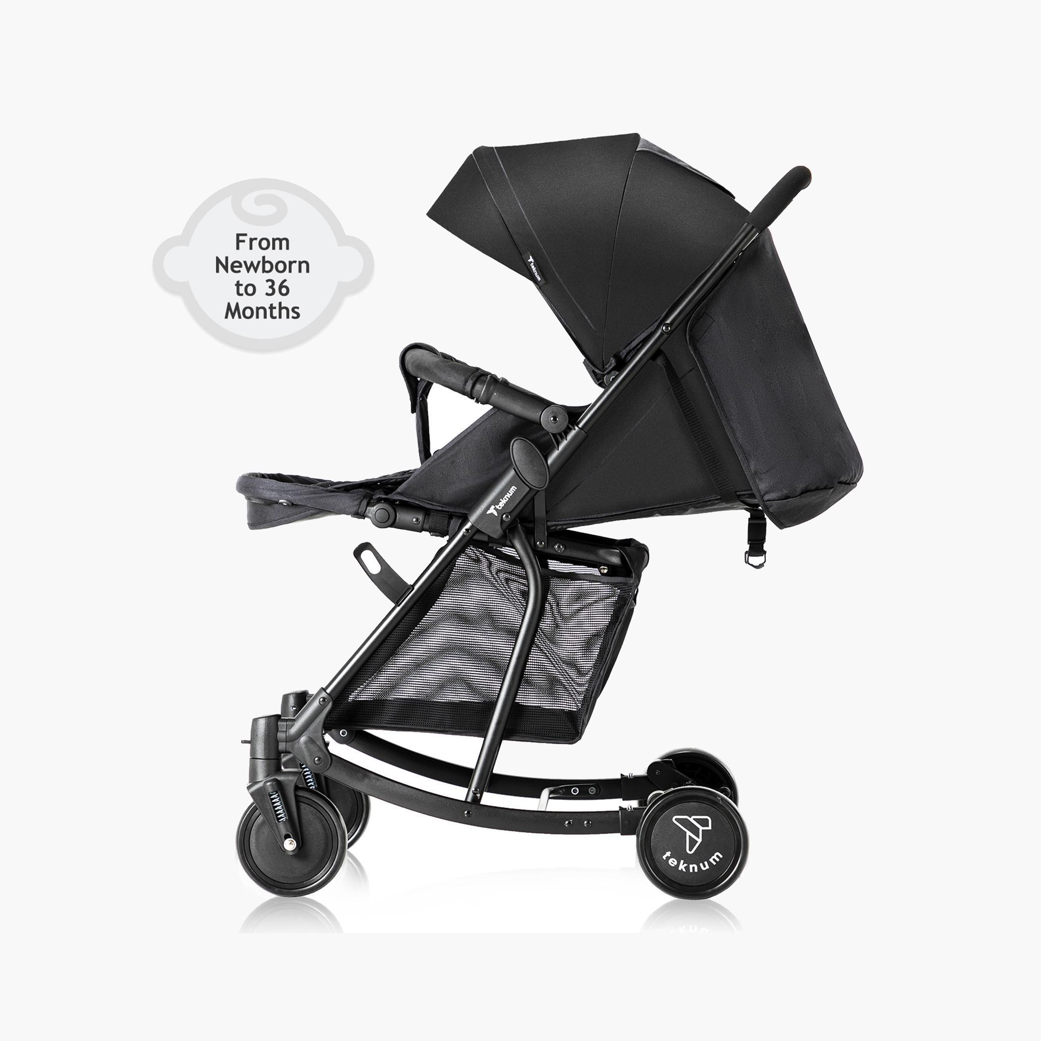 Teknum 2-In-1 Glide Comfort Stroller with Adjustable Canopy - Black-baby-gear-strollersandprams-strollers-image-3