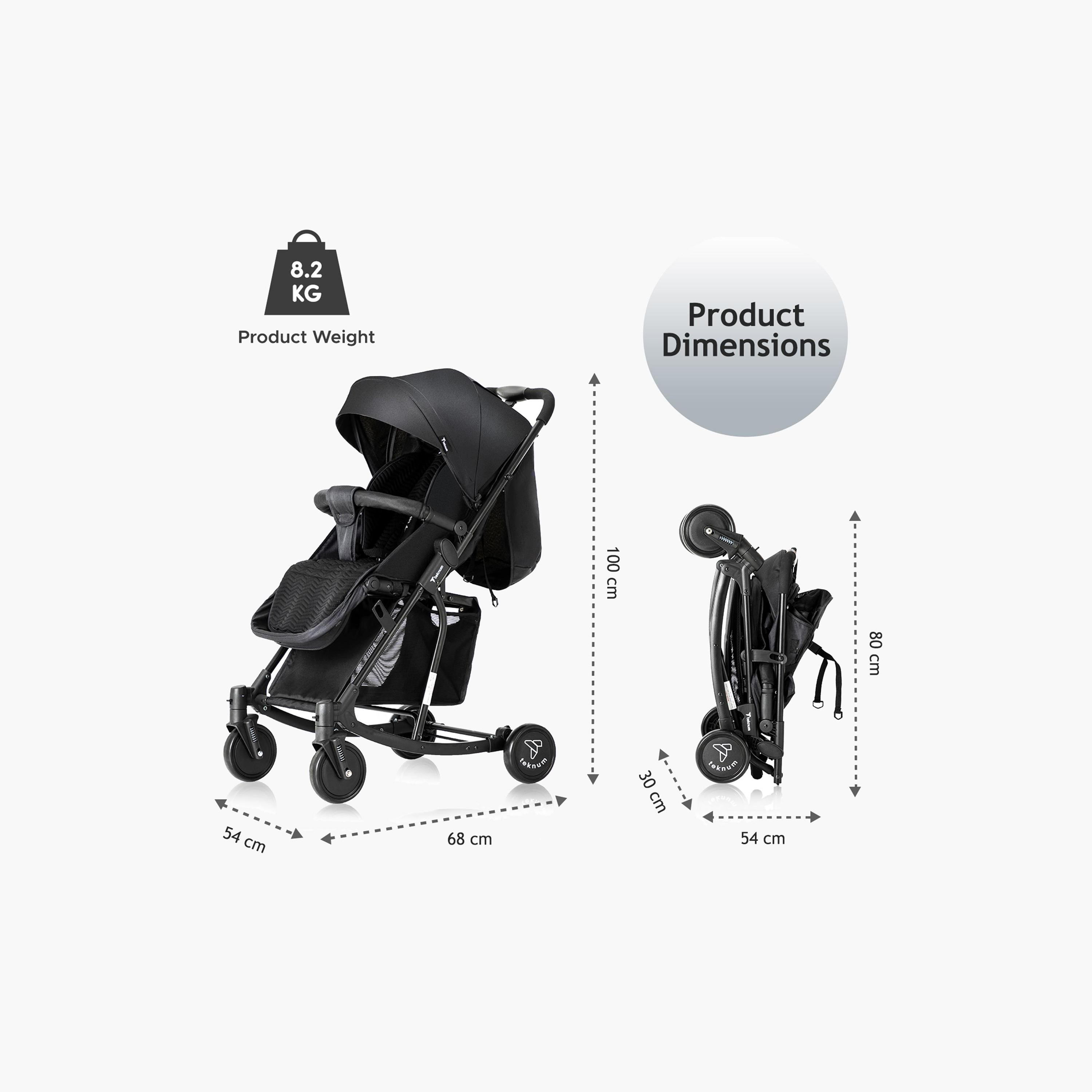 Teknum 2-In-1 Glide Comfort Stroller with Adjustable Canopy - Black-baby-gear-strollersandprams-strollers-image-27