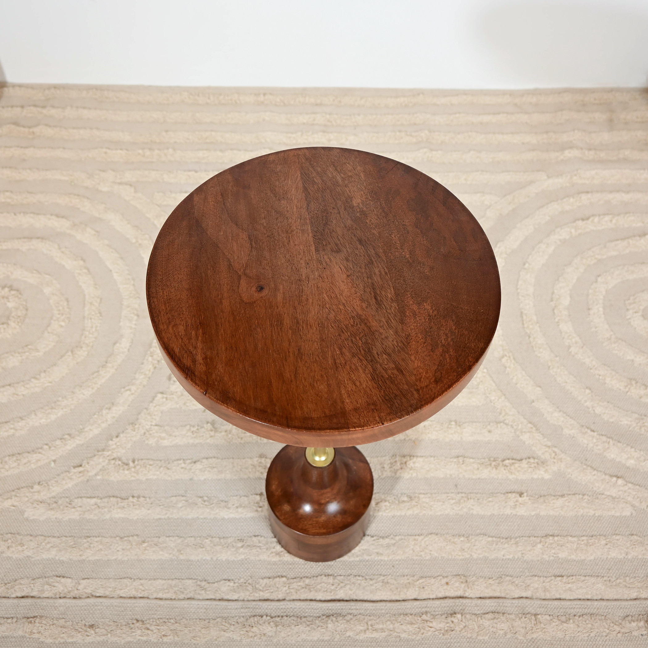 Home Carving Wooden Top Side Table with Pedestal Base - 60x32x60 cms-furniture-livingroom-sideandendtables-image-6