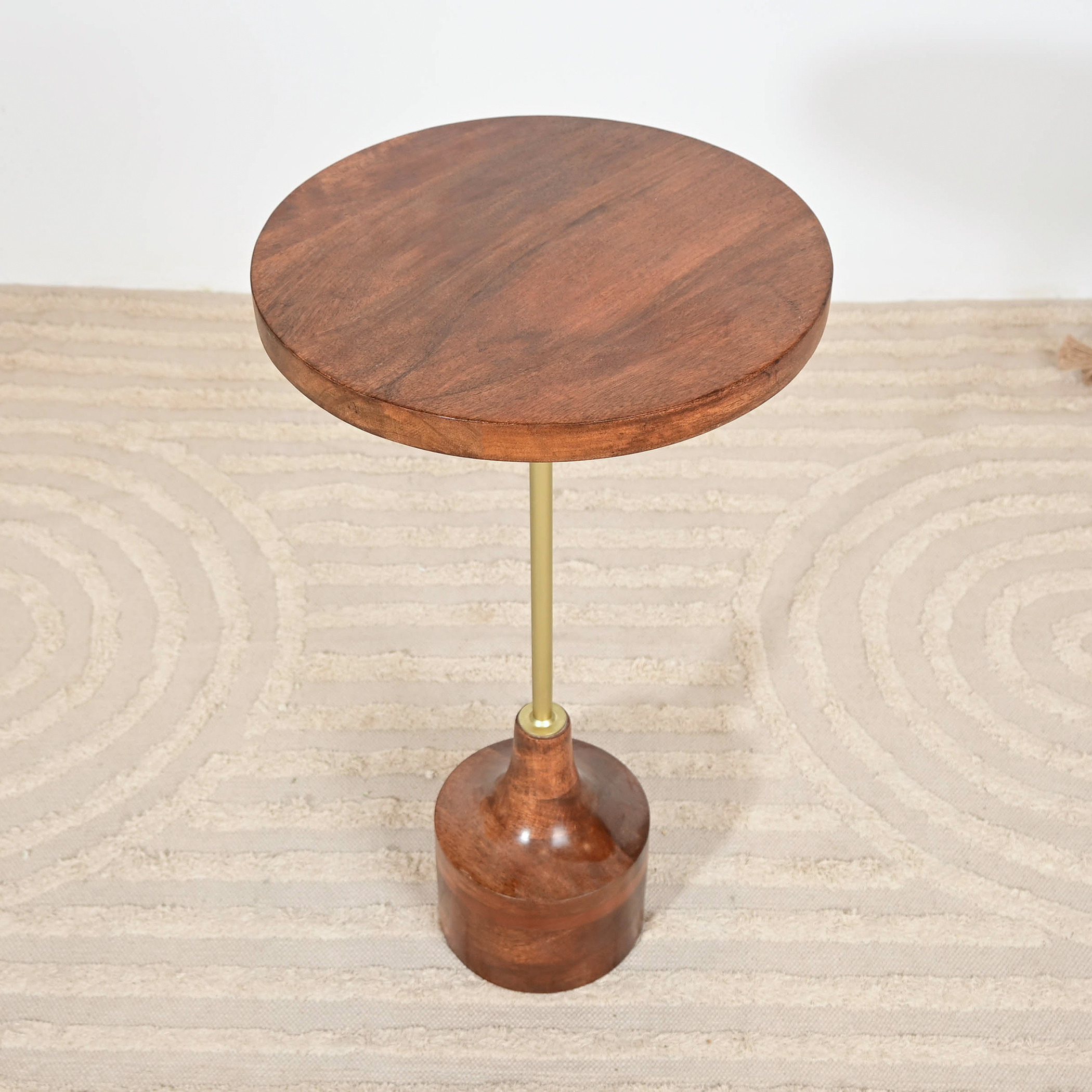 طاولة جانبية بسطح خشبي وقاعدة بيديستال من هوم كارفينج - 66x35x66 سم-furniture-livingroom-sideandendtables-image-3