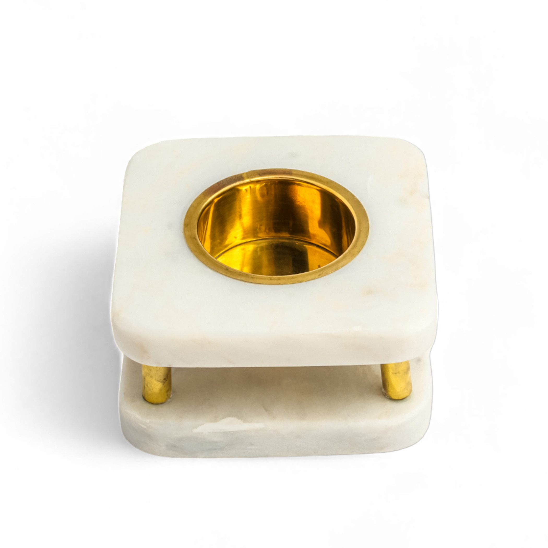 Decorative Square Marble Tealight Holder - 6 cms-household-decor-candleholdersandlanterns-image-1