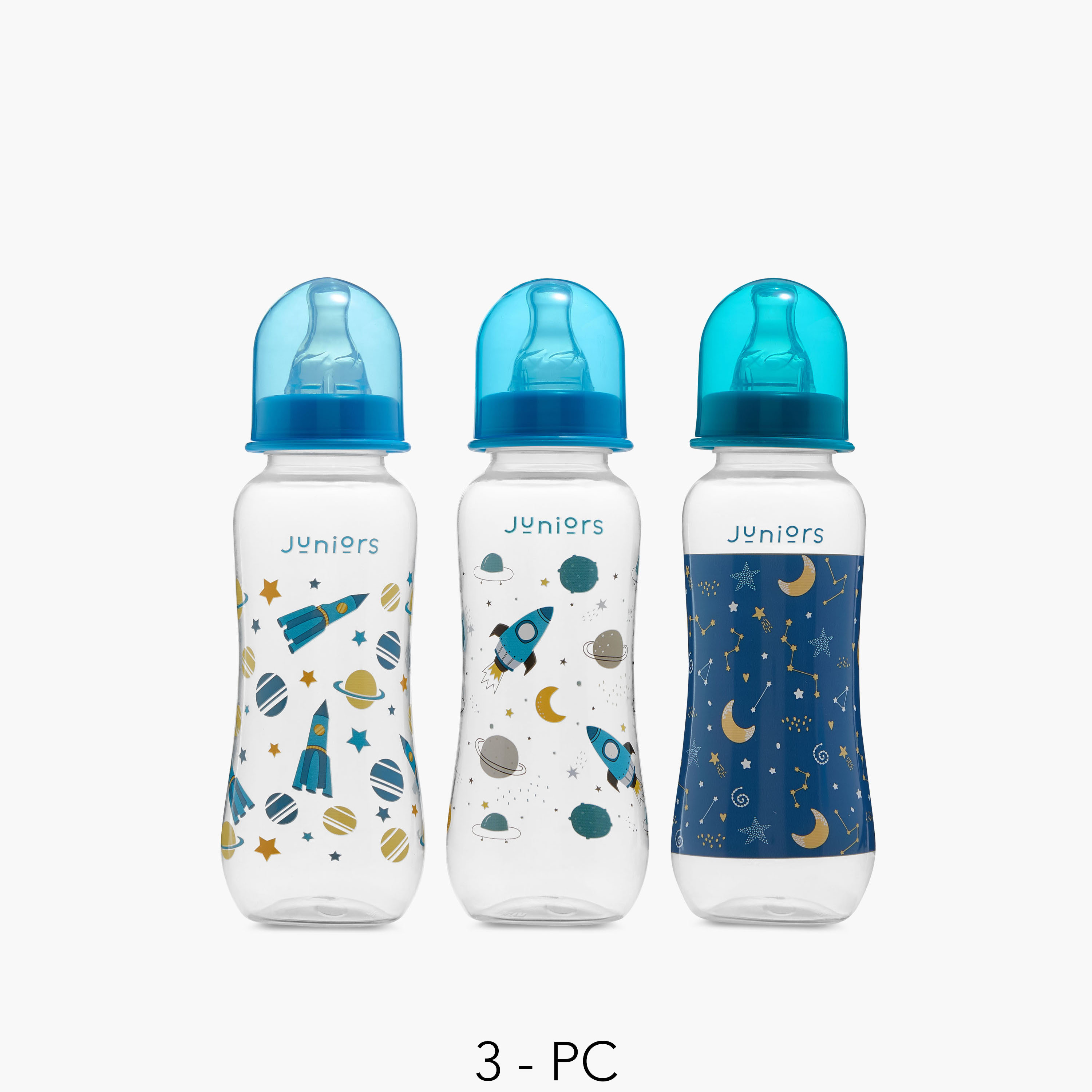 Juniors 3-Piece Space Print Feeding Bottle Set - 250 ml-baby-feeding-feedingbottles-bottlesandteats-image-1