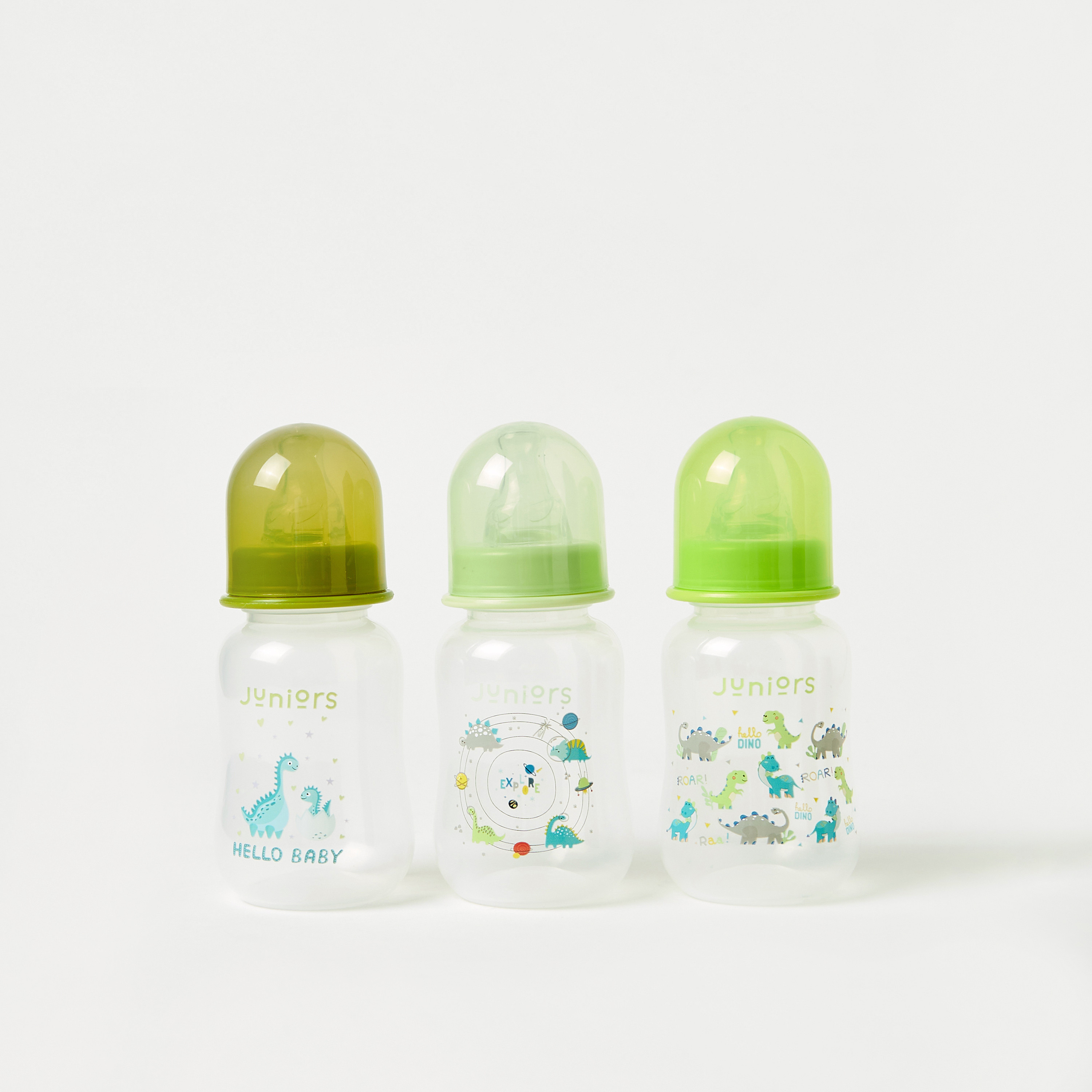 Juniors 3-Piece Dinosaur Print Feeding Bottle Set - 120 ml-baby-feeding-feedingbottles-bottlesandteats-image-2