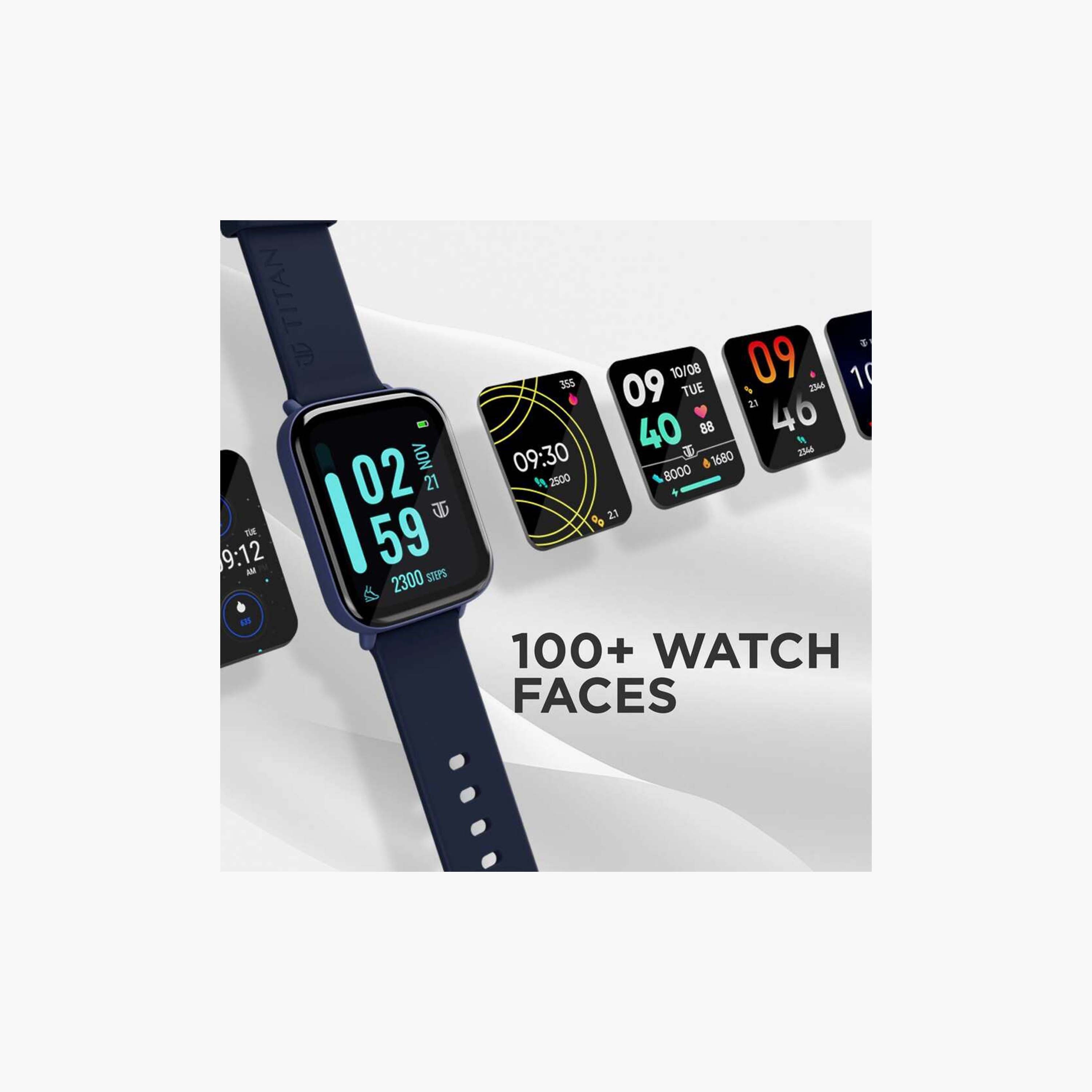 ساعة تيتان الذكية بسوار سيليكون أزرق للجنسين | 90155AP02-men-watchesandjewellery-watches-image-4