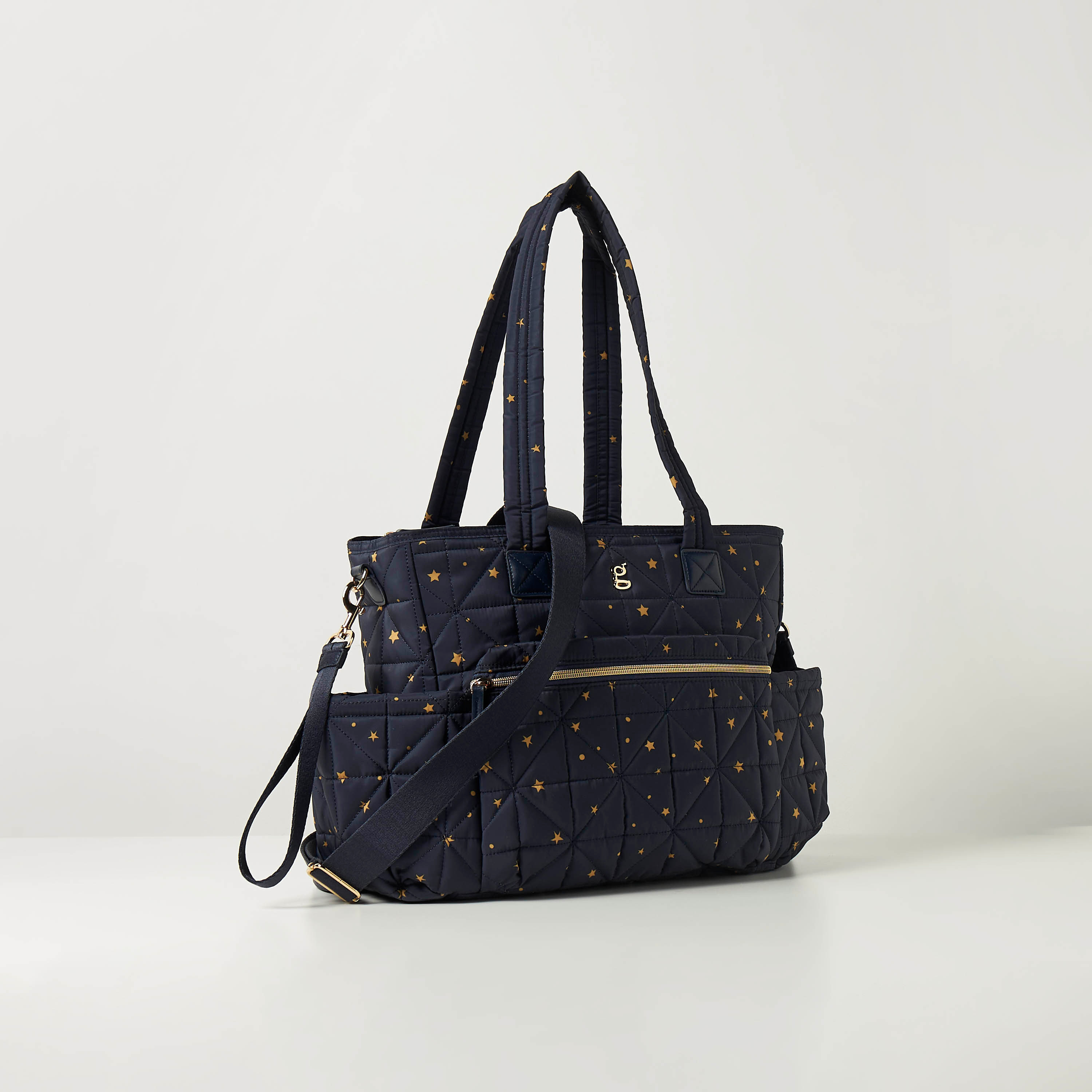 Giggles All-Over Star Print Quilted Diaper Shoulder Bag-baby-diapering-diaperbags-image-2