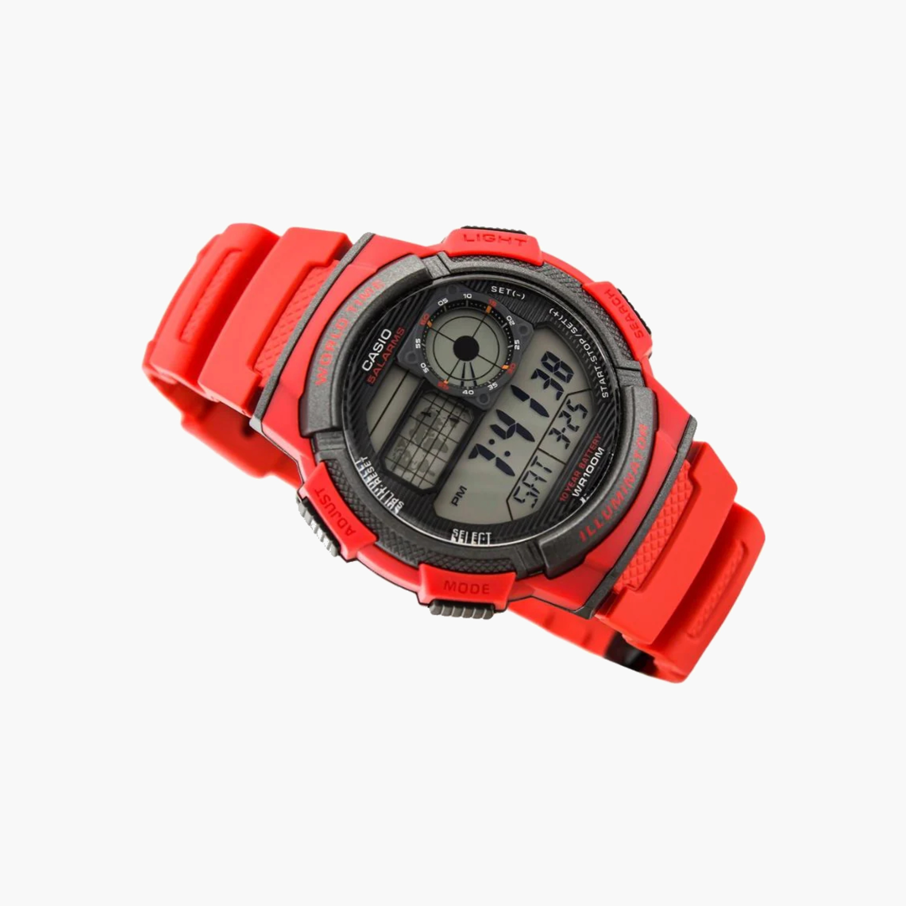 Casio Digital Sport Watch Red Resin Strap-men-watchesandjewellery-watches-image-2