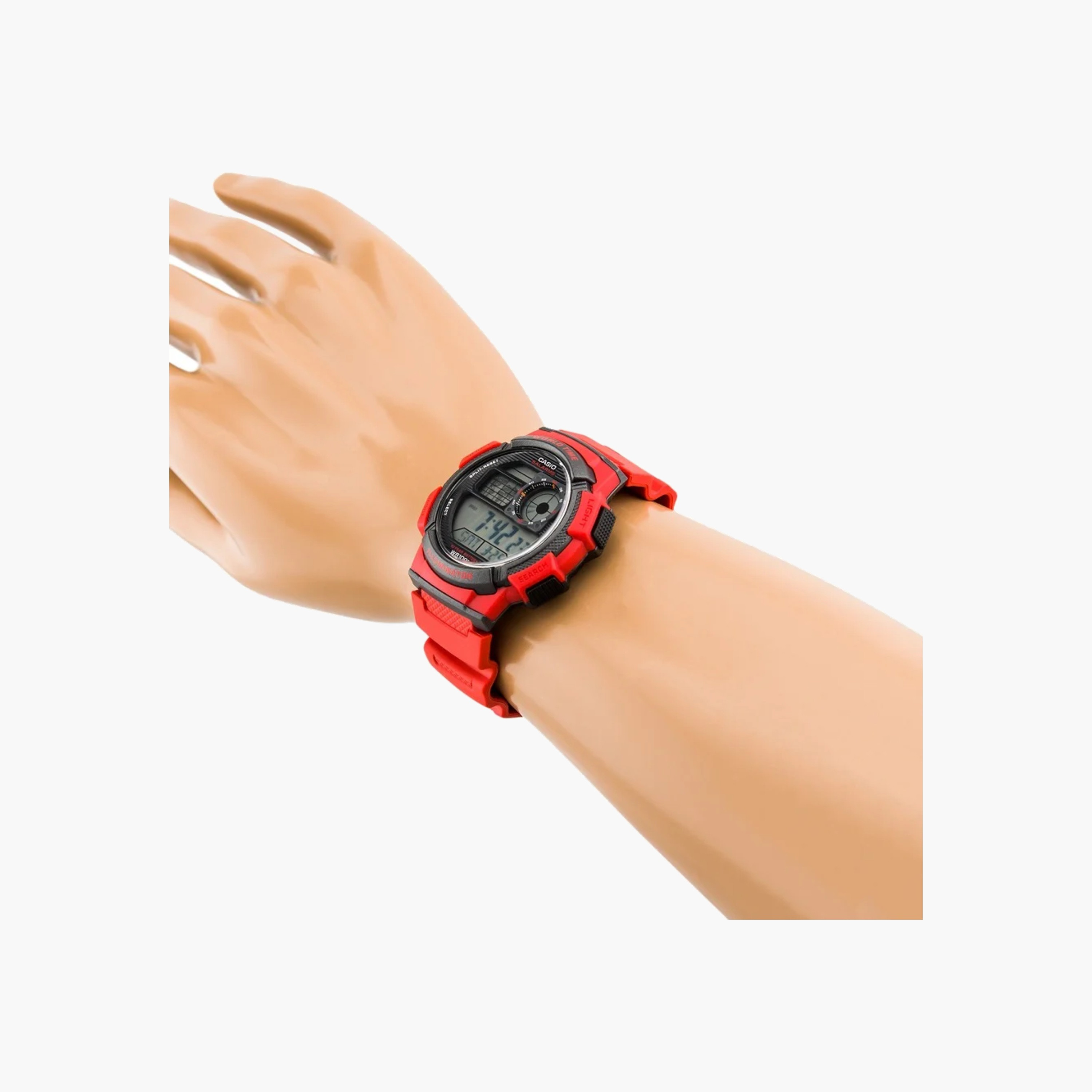 Casio Digital Sport Watch Red Resin Strap-men-watchesandjewellery-watches-image-3