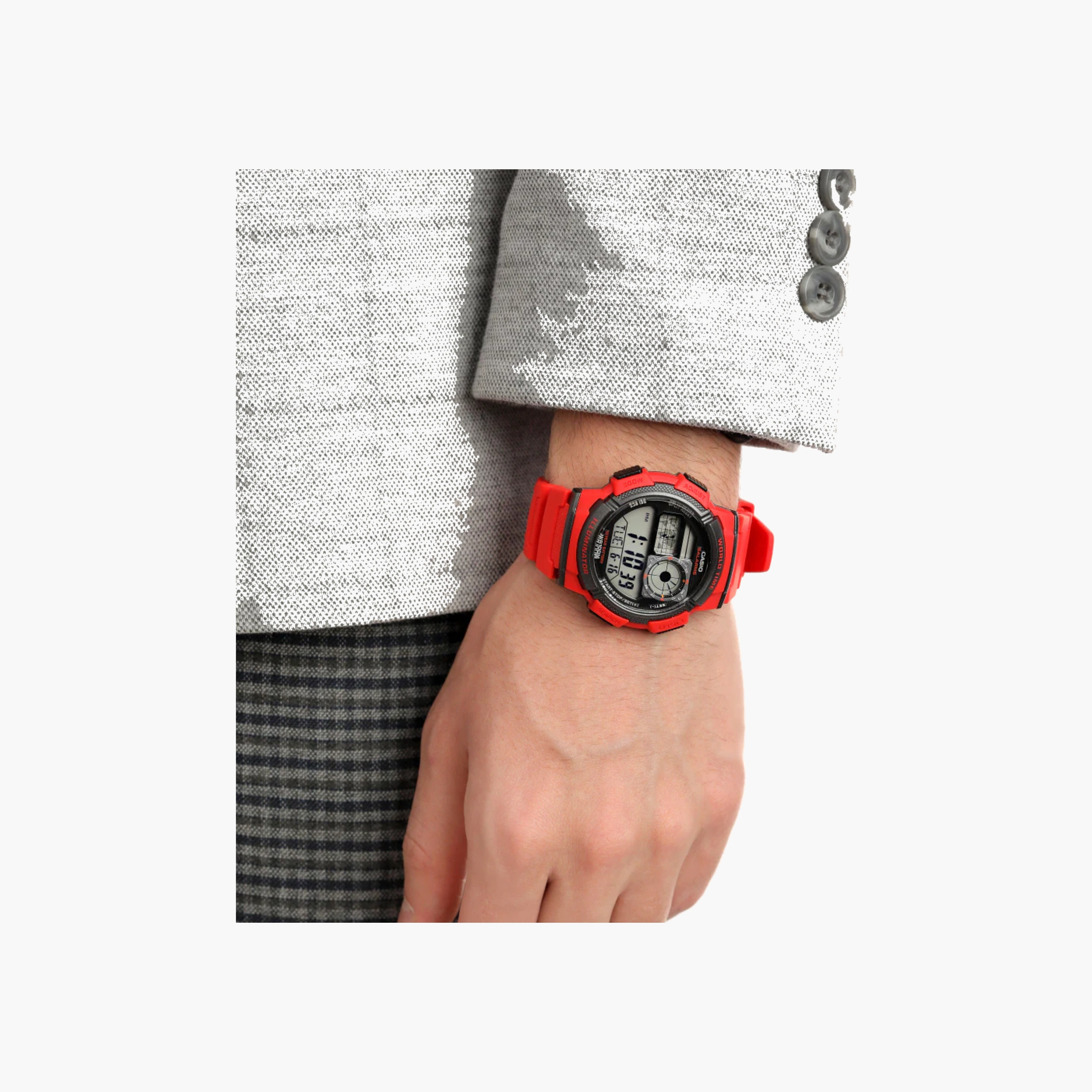 Casio Digital Sport Watch Red Resin Strap-men-watchesandjewellery-watches-image-4