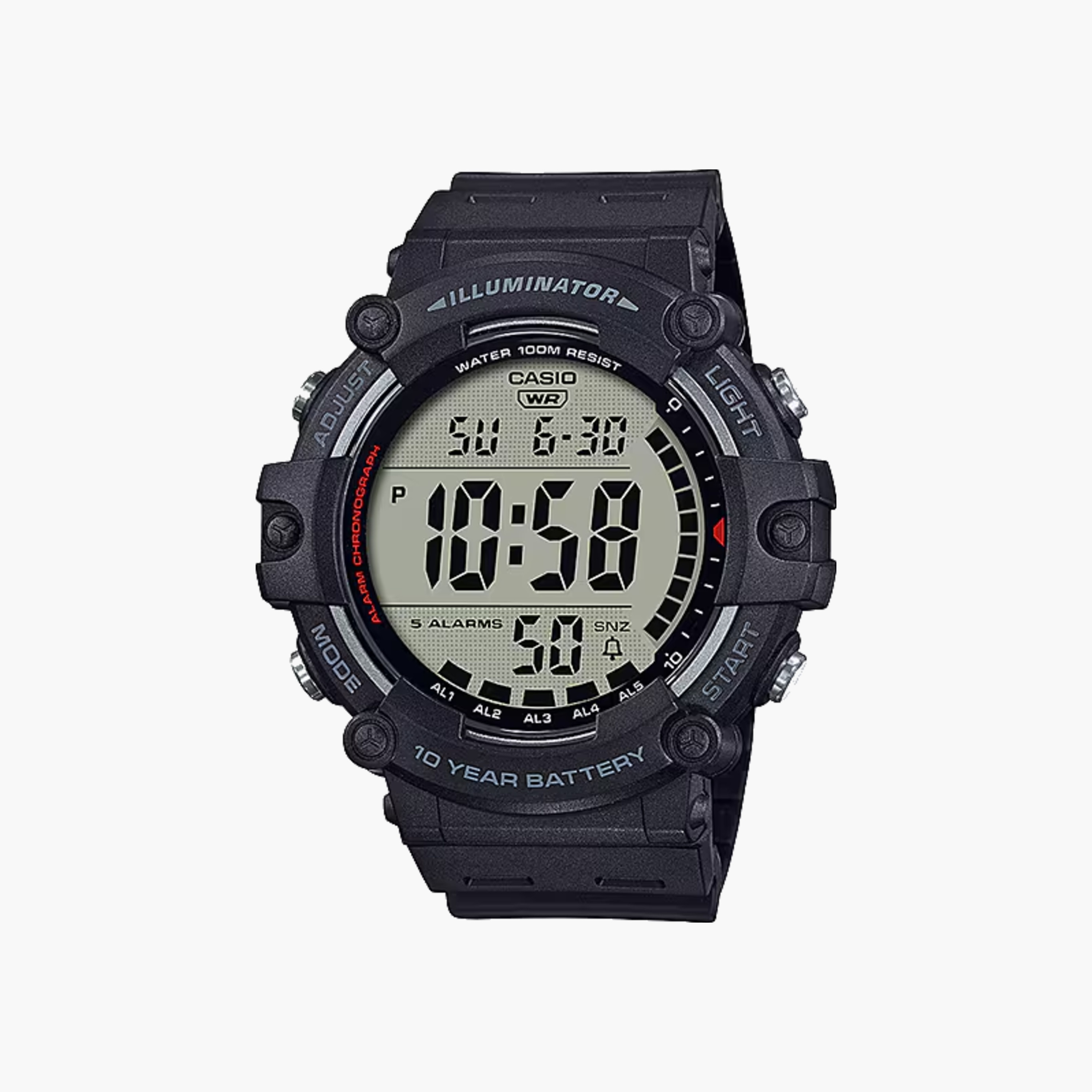 Casio Digital Sports Watch, Black Resin-men-watchesandjewellery-watches-image-1