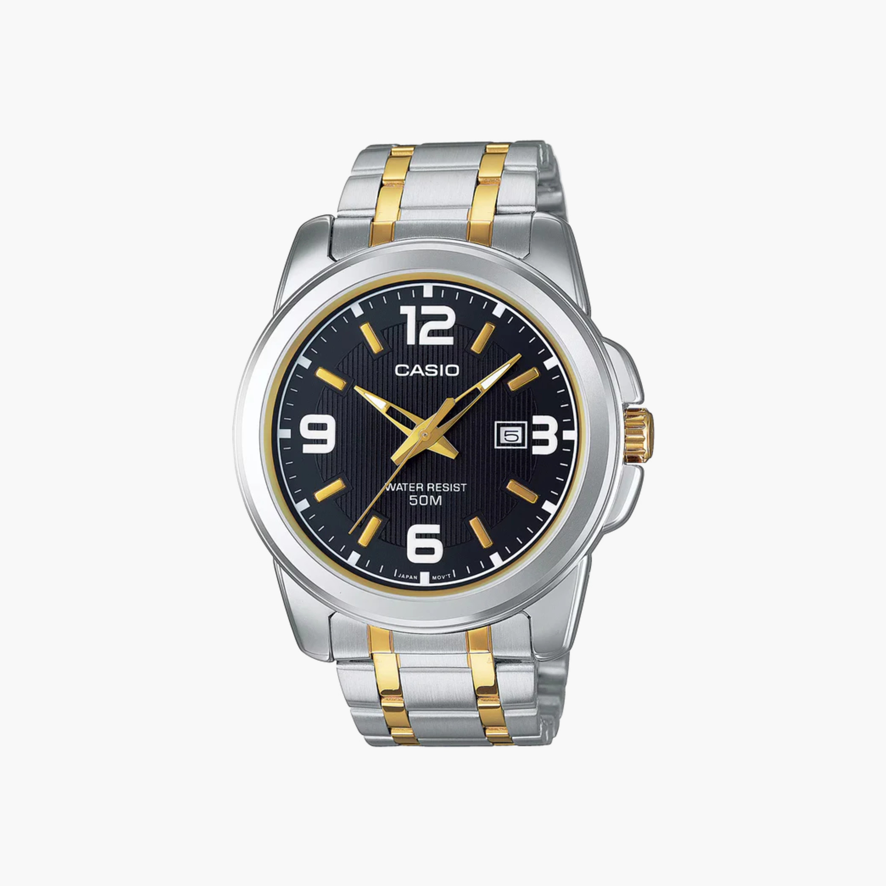 ساعة كاسيو تناظرية ثنائية اللون من الفولاذ المقاوم للصدأ-women-watchesandjewellery-watches-image-1