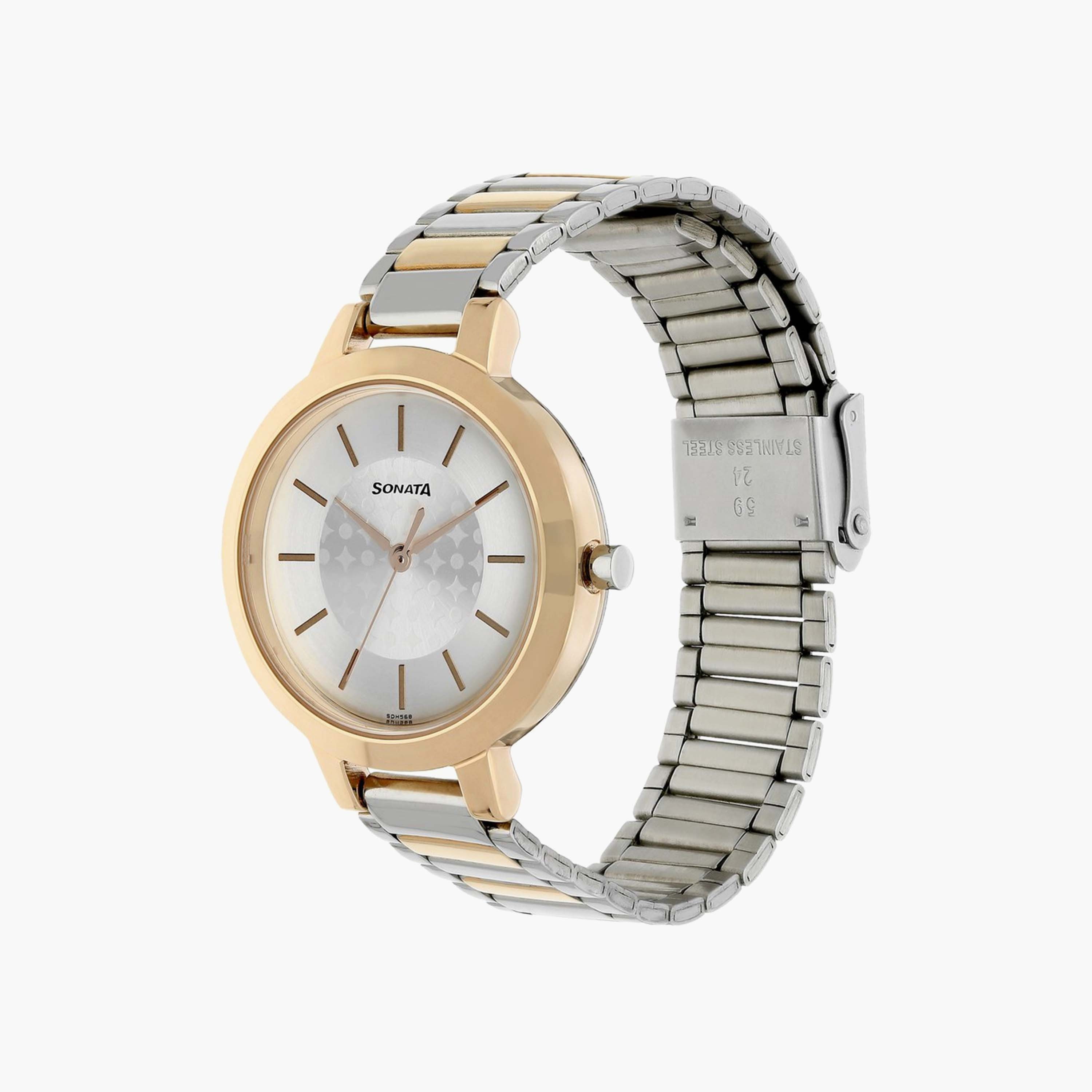 E20506-GMGMC | ساعة أنالوج ذهبية بسوار ستانلس ستيل من إكستاسي-women-watchesandjewellery-watches-image-2