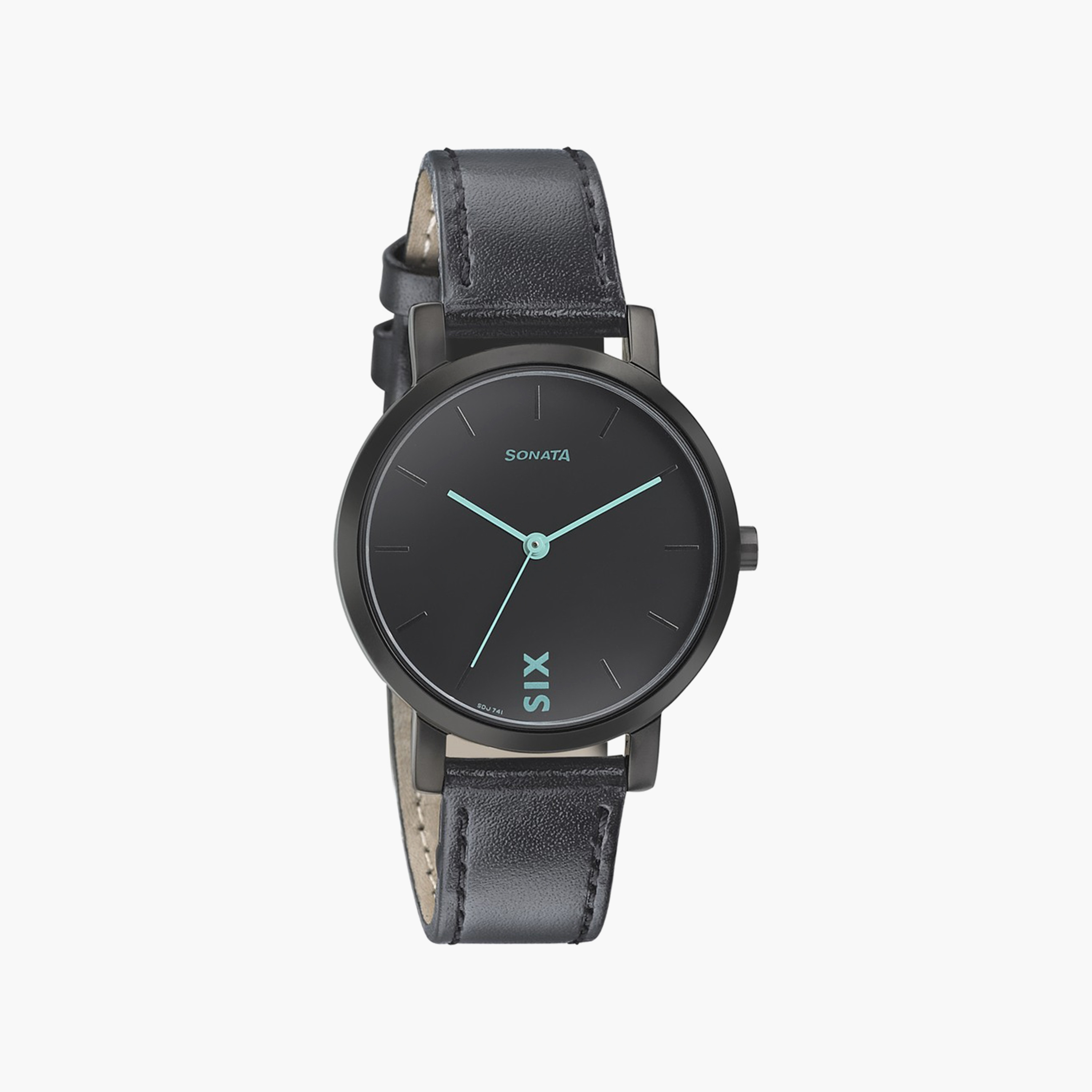 ساعة سوناتا ذات انالوج بسوار جلدي باللون الأسود للنساء | 8164NL01-women-watchesandjewellery-watches-image-1