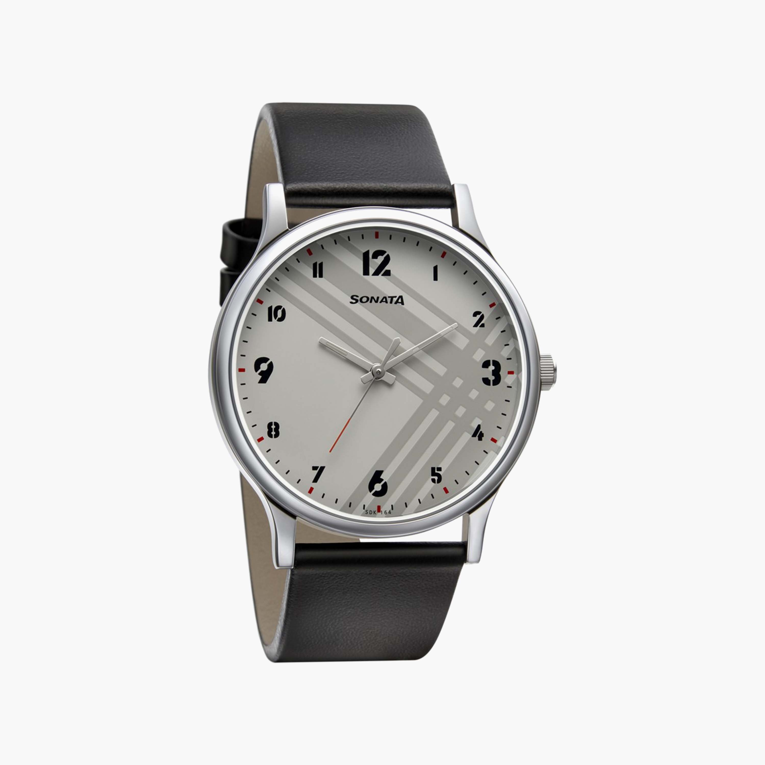 Sonata Quartz Analog with Day and Date Grey Dial Leather Strap Watch f –  Titan World