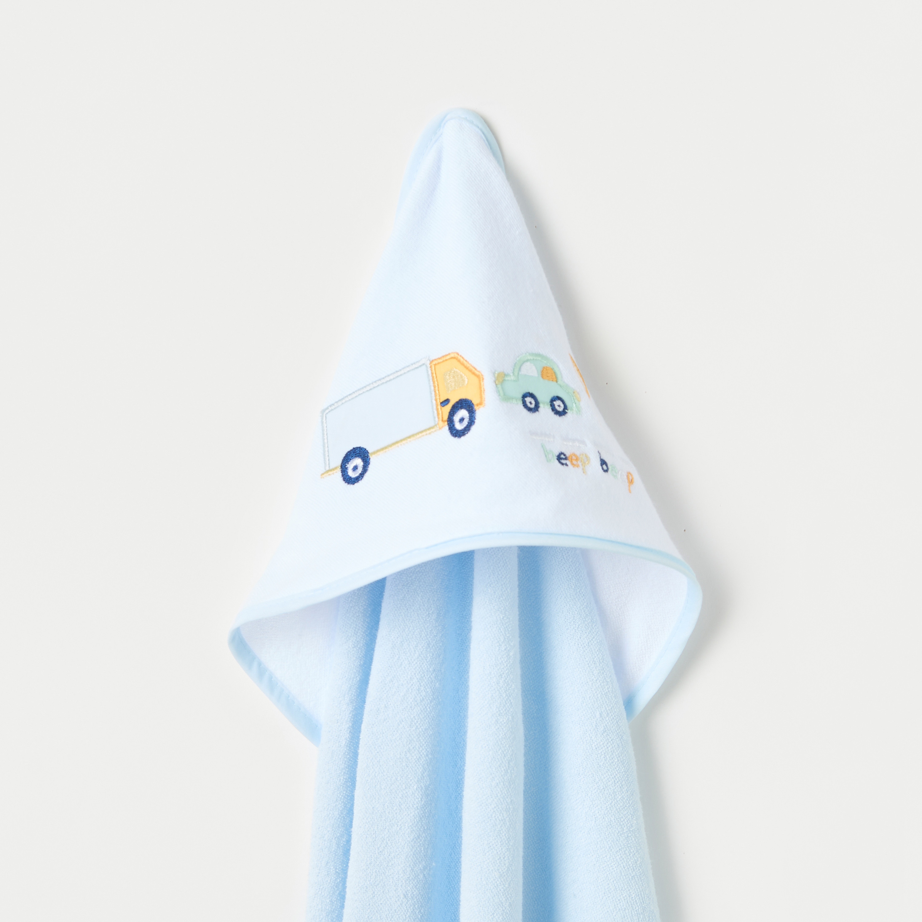 Juniors 3-Piece Car Print Hooded Towel Set - 76x76 cm-baby-bathandcare-towels-image-3