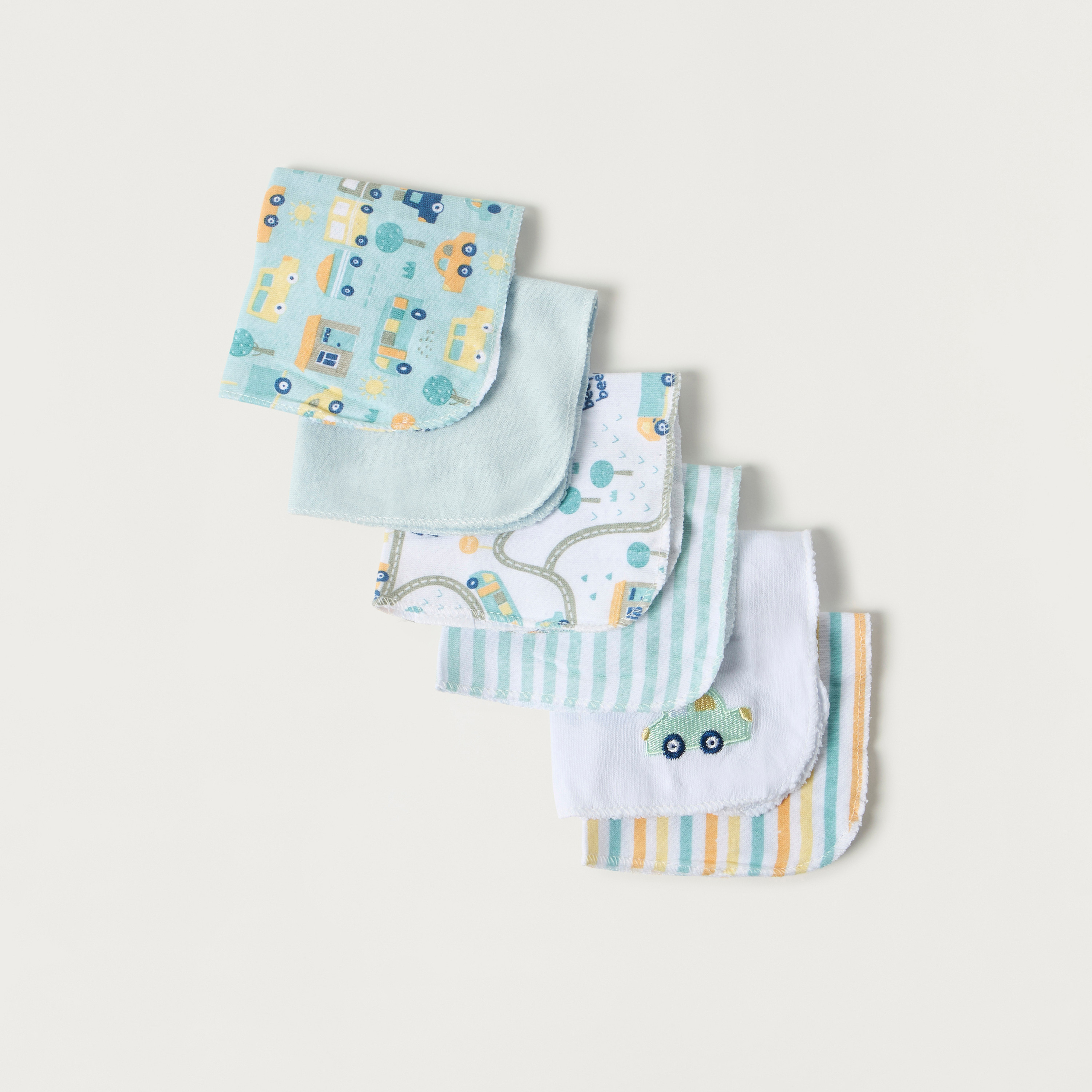 Juniors 6-Piece Assorted Wash Cloth Set - 25x25 cm-baby-bathandcare-towels-image-2