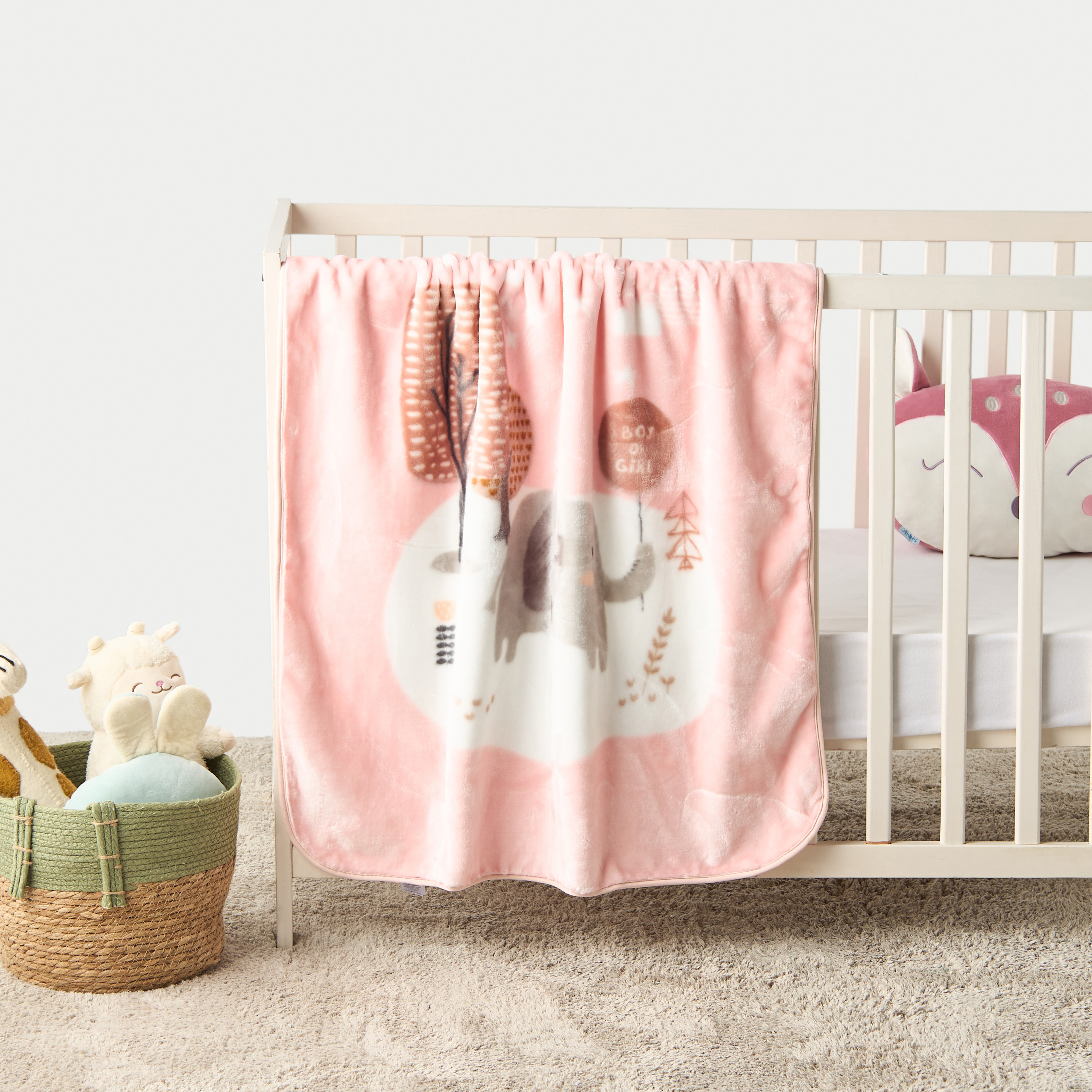 Juniors Elephant Print Baby Blanket - 80x100 cm-baby-nursery-blanketsandswaddles-blanketsandquilts-image-1