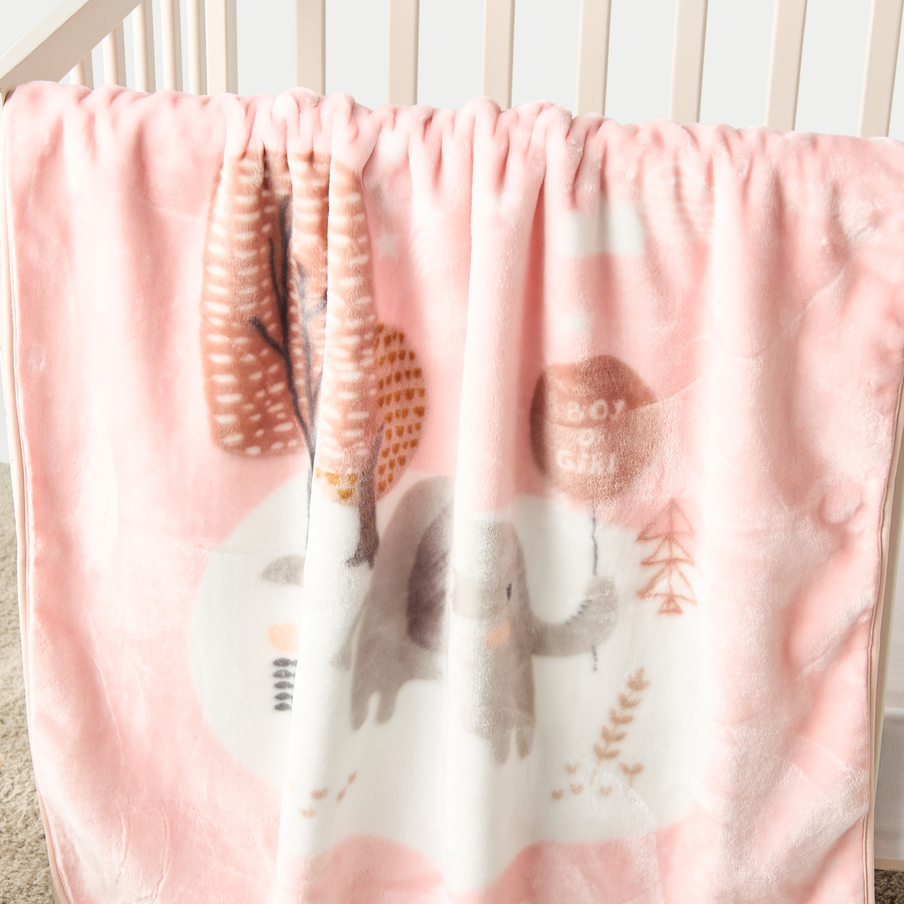 Juniors Elephant Print Baby Blanket - 80x100 cm-baby-nursery-blanketsandswaddles-blanketsandquilts-image-2